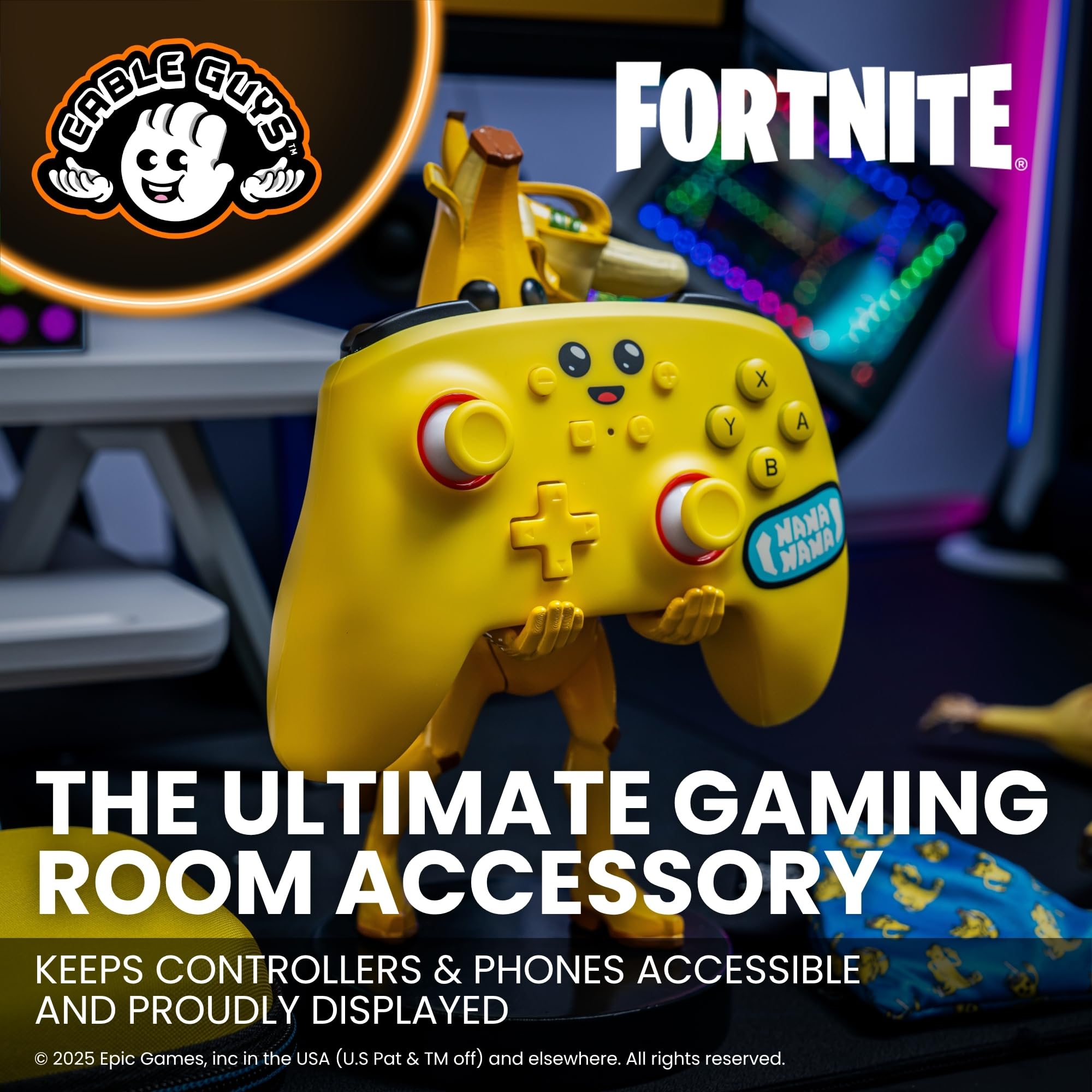 Cableguys Peely Fortnite Controller & Phone Stand - 8.5in Tall | Compatible with PS5/Xbox Controllers