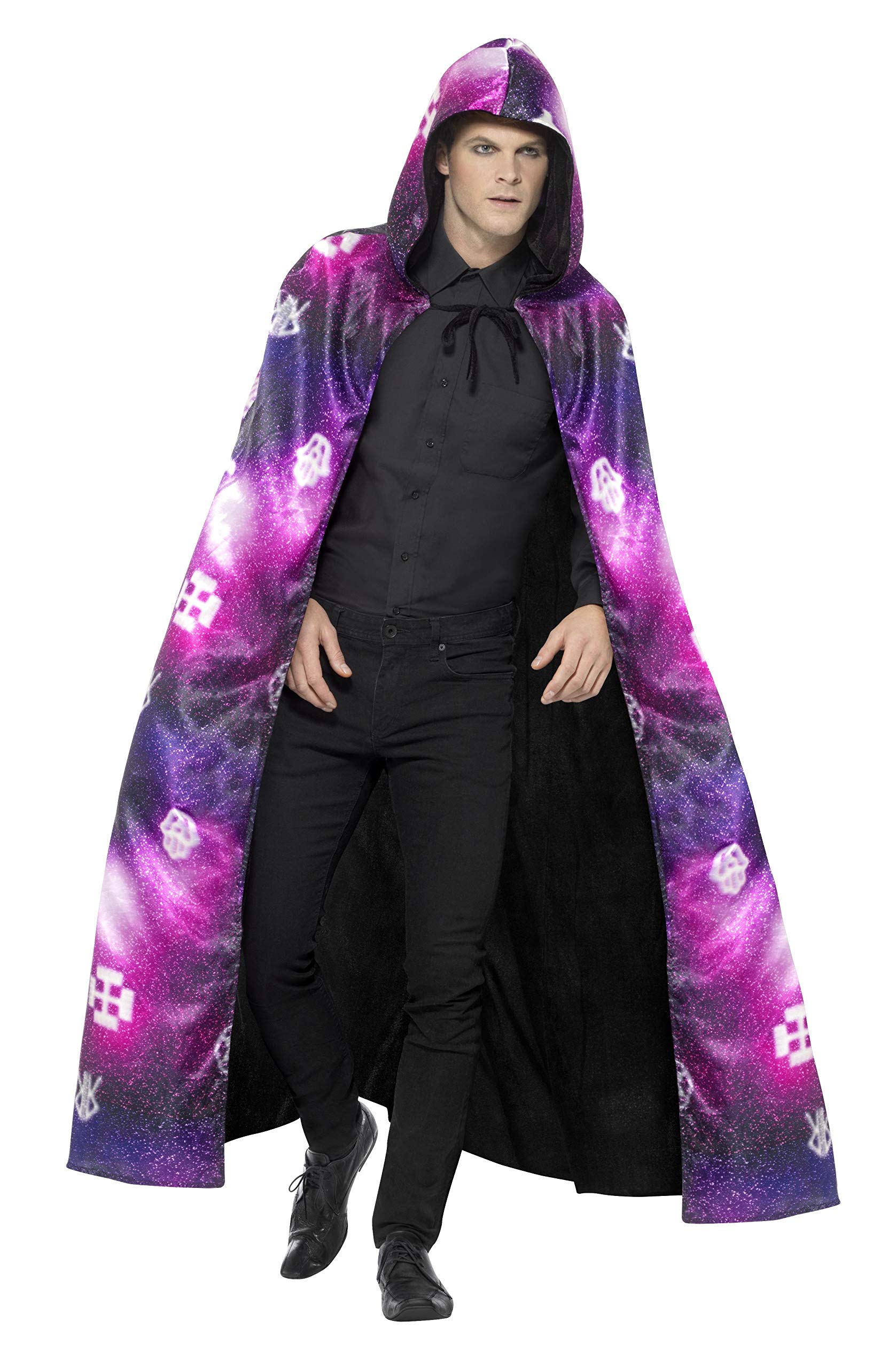 Smiffys Deluxe Reversible Galaxy Ouija Cape, Black & Purple, Unisex Halloween Fancy Dress Accessory 5