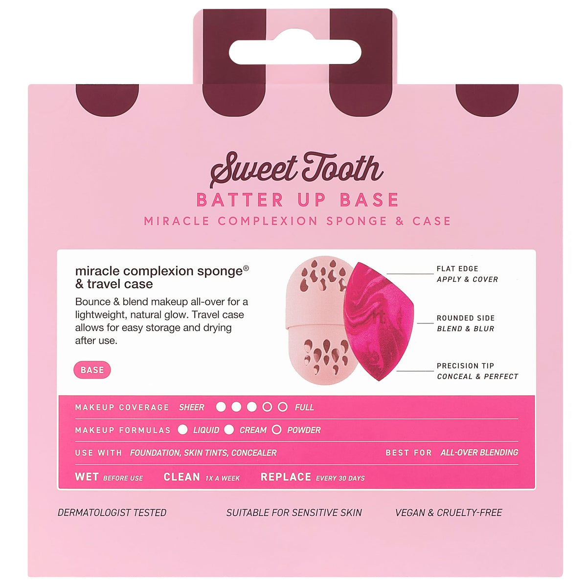 Real Techniques Sweet Tooth Batter Up Base Miracle Complexion Sponge & Case - Set of 2 3
