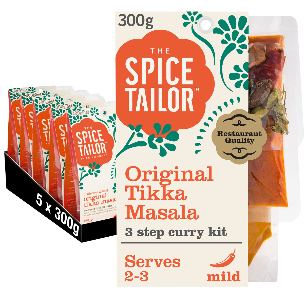 The Spice Tailor Original Tikka Masala Indian Curry Sauce Meal Kit - Serves 2-3 | Natural Ingredients