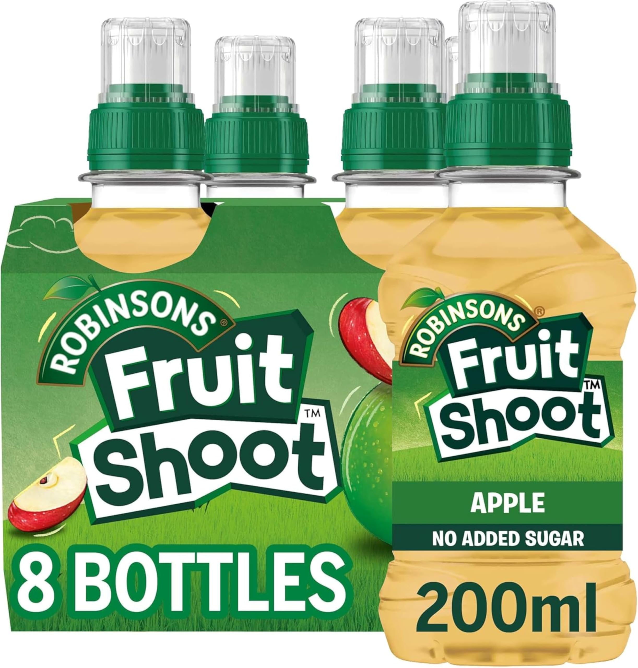 FRUIT SHOOT Apple Juice - No Added Sugar, Multi-Vitamins | 200 ml Bottles (Pack of 8)