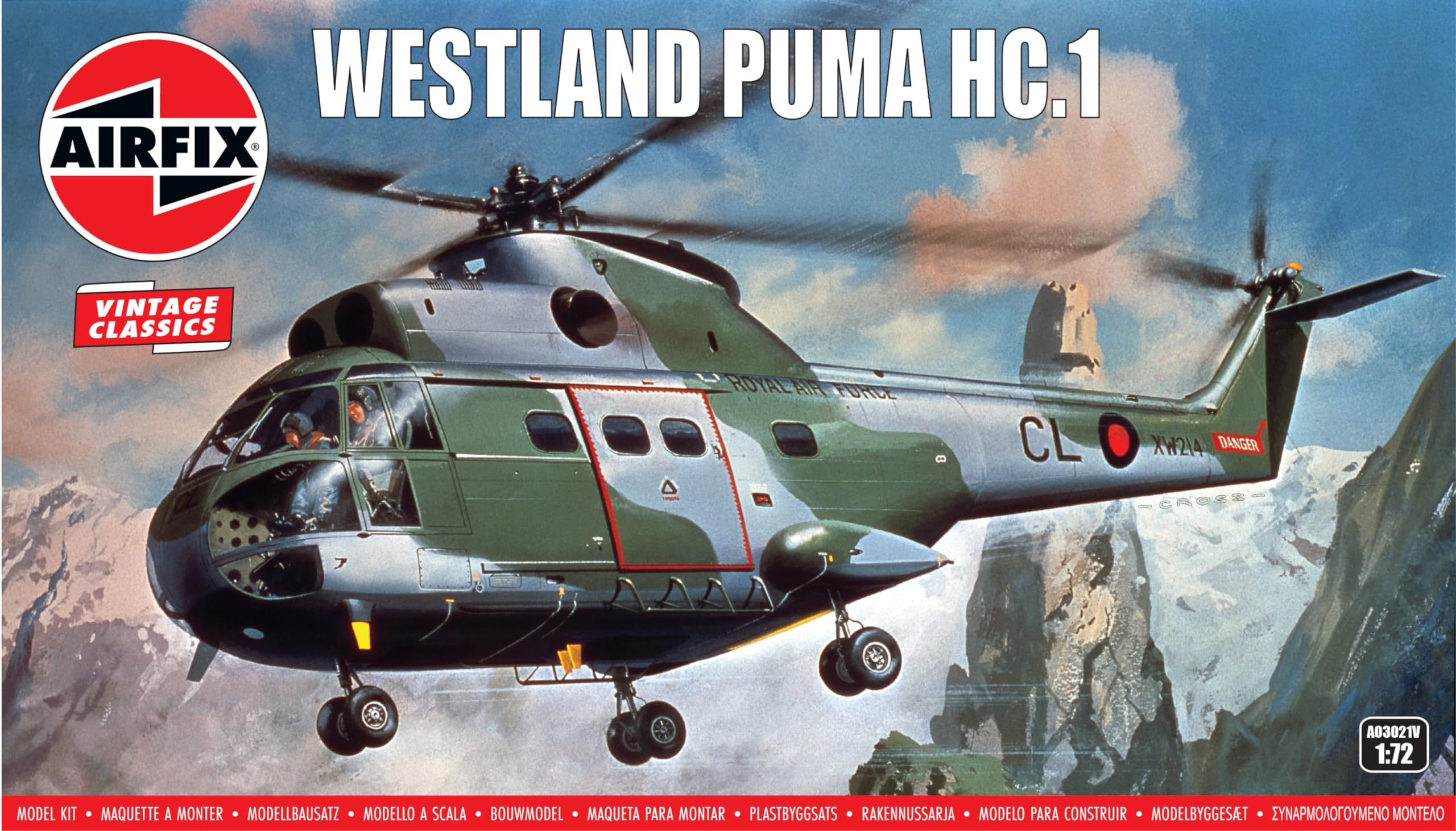 Airfix Westland Puma HC.1 1:72 Scale Plastic Model Kit - Vintage Classics Set A03021V 3