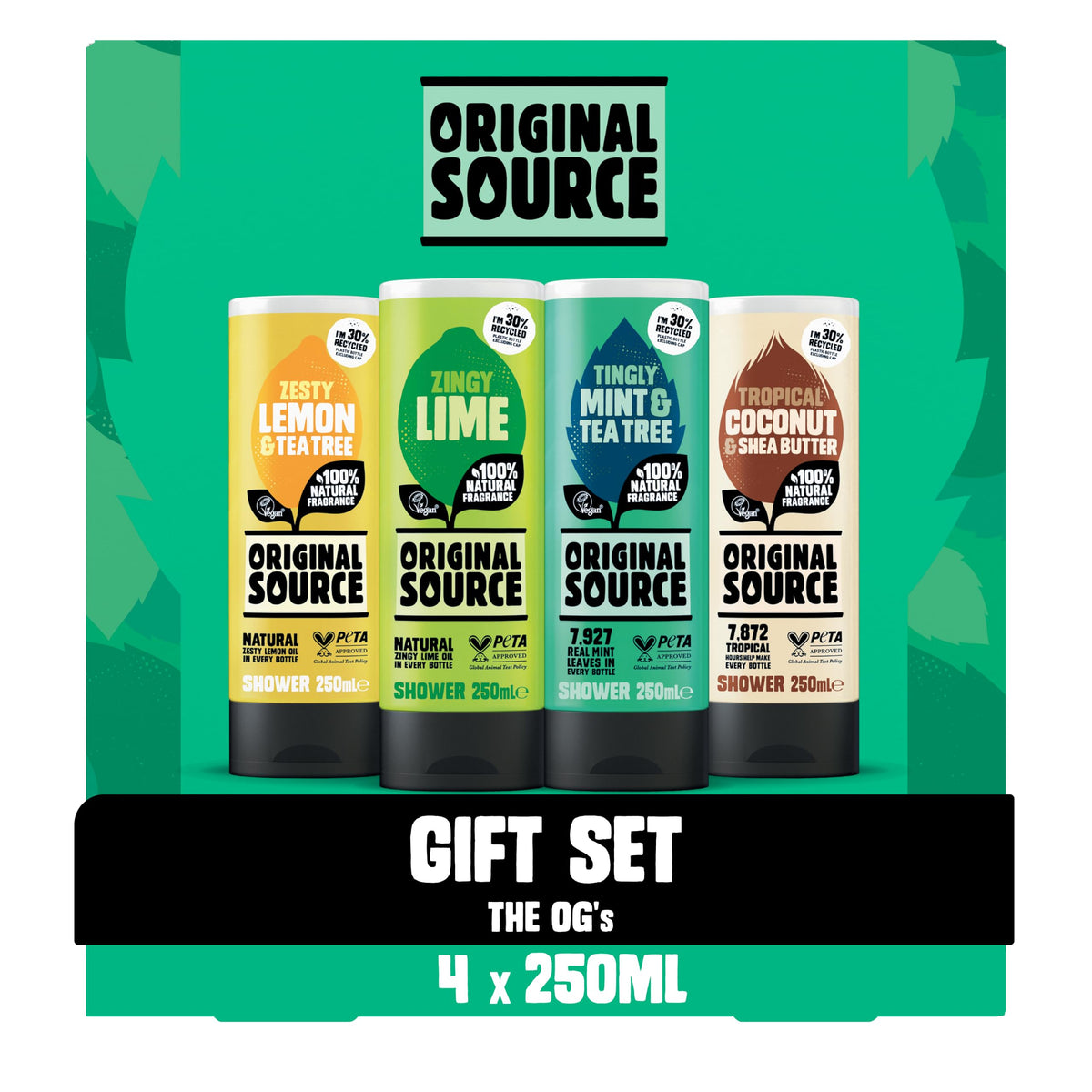 Original Source The OG's Gift Set - 4 x 250ml Shower Gels | Vegan Certified | Natural Fragrance