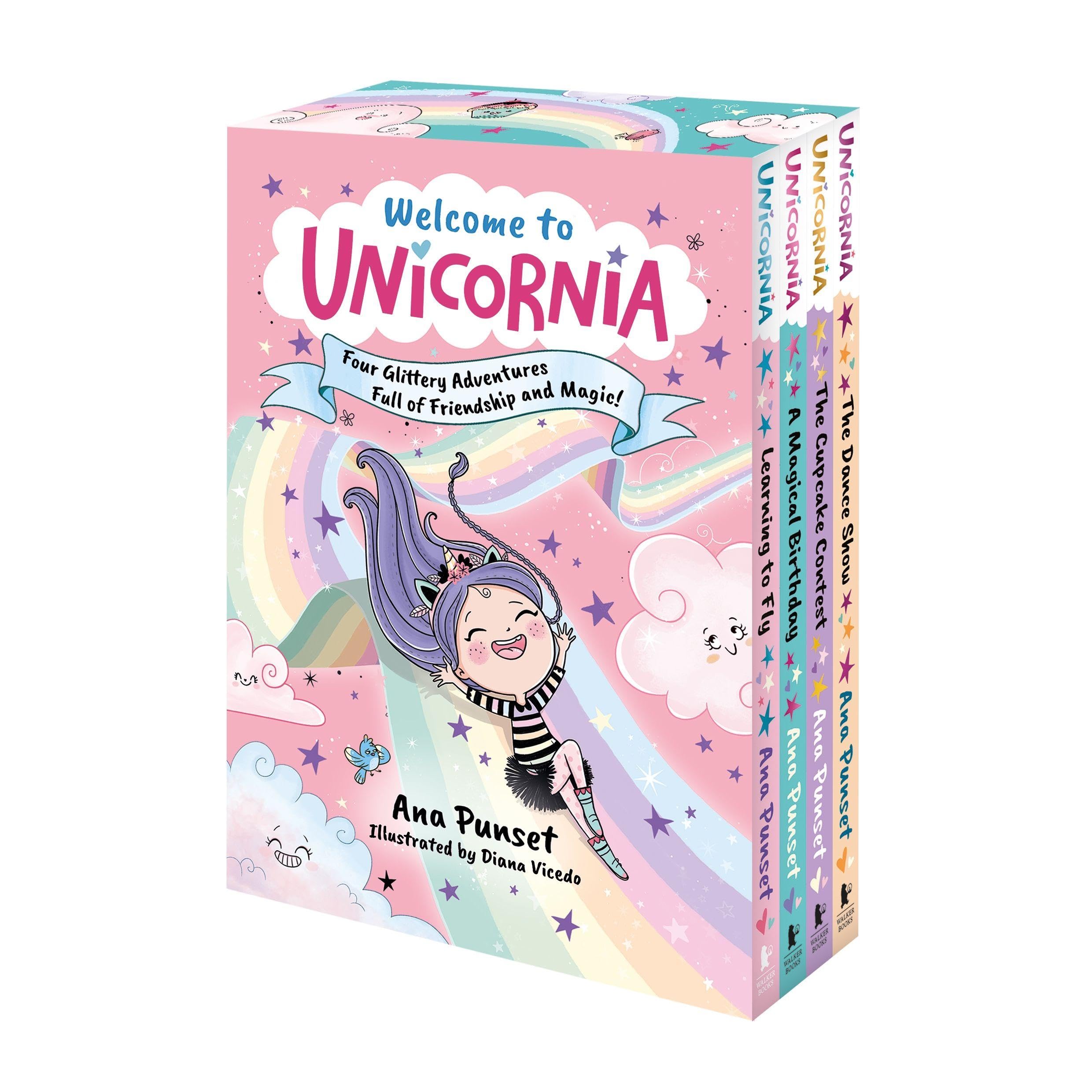 WALKER BOOKS Welcome to Unicornia: Four Glittery Adventures Boxed Set | Paperback | Ages 5-9