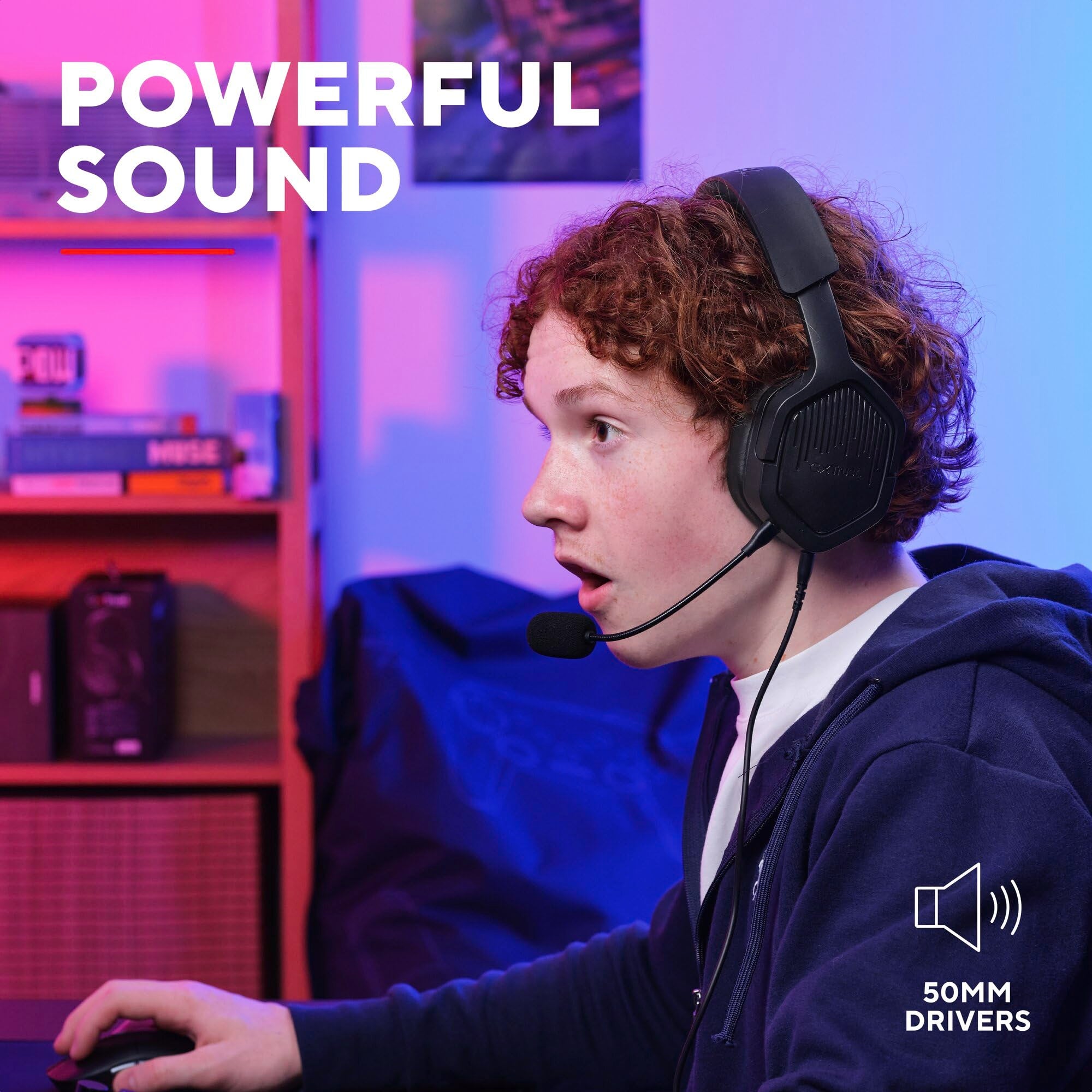 Trust Gaming Ravox GX1492 Gaming Headset with 50mm Drivers for PS5, PS4, Switch, PC, Mobile - 3.5mm Audio 12