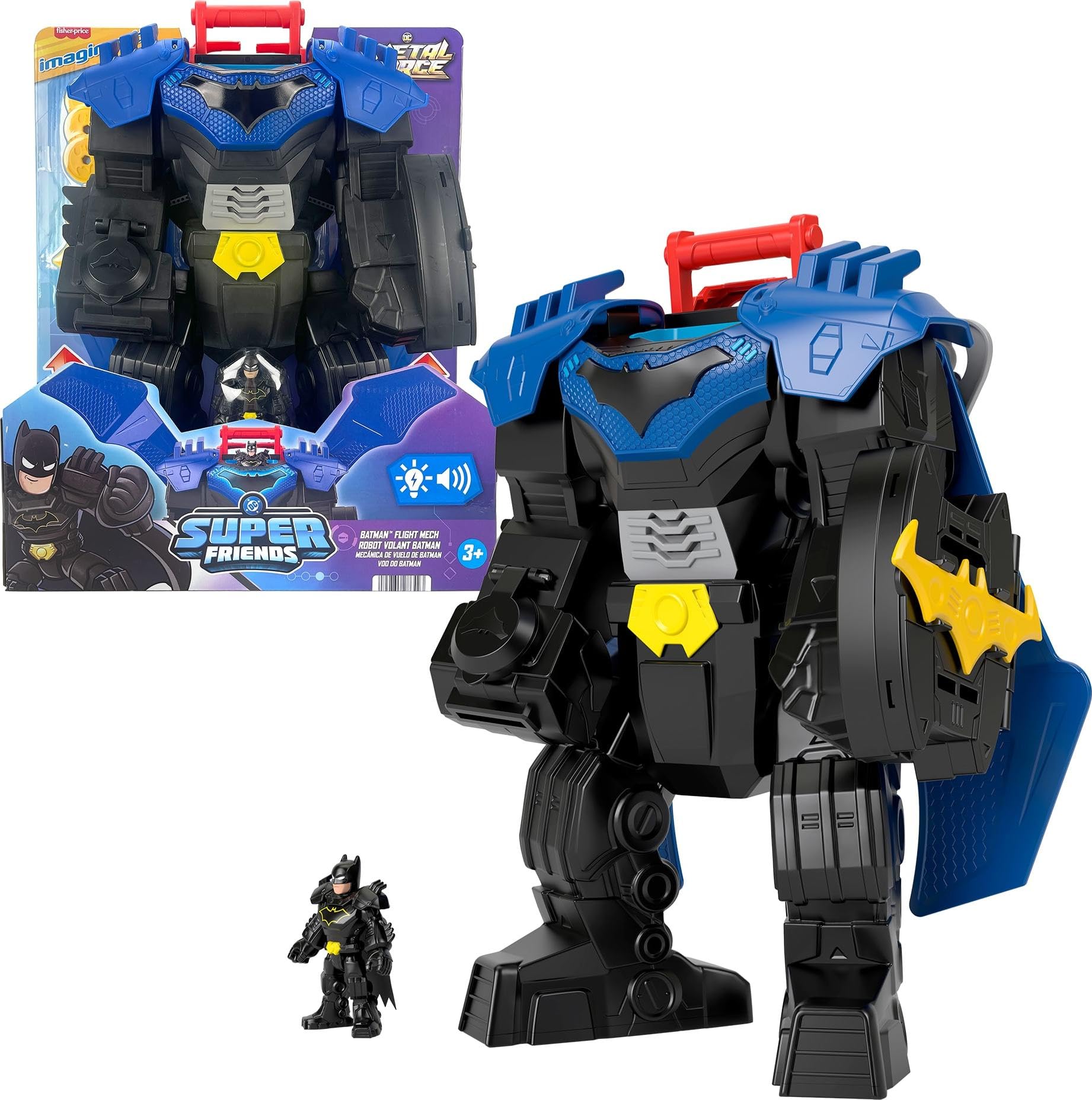 Fisher-Price Imaginext DC Super Friends Batman Flight Mech with Lights & Sounds - Action Figure Playset for Kids 3+ 8
