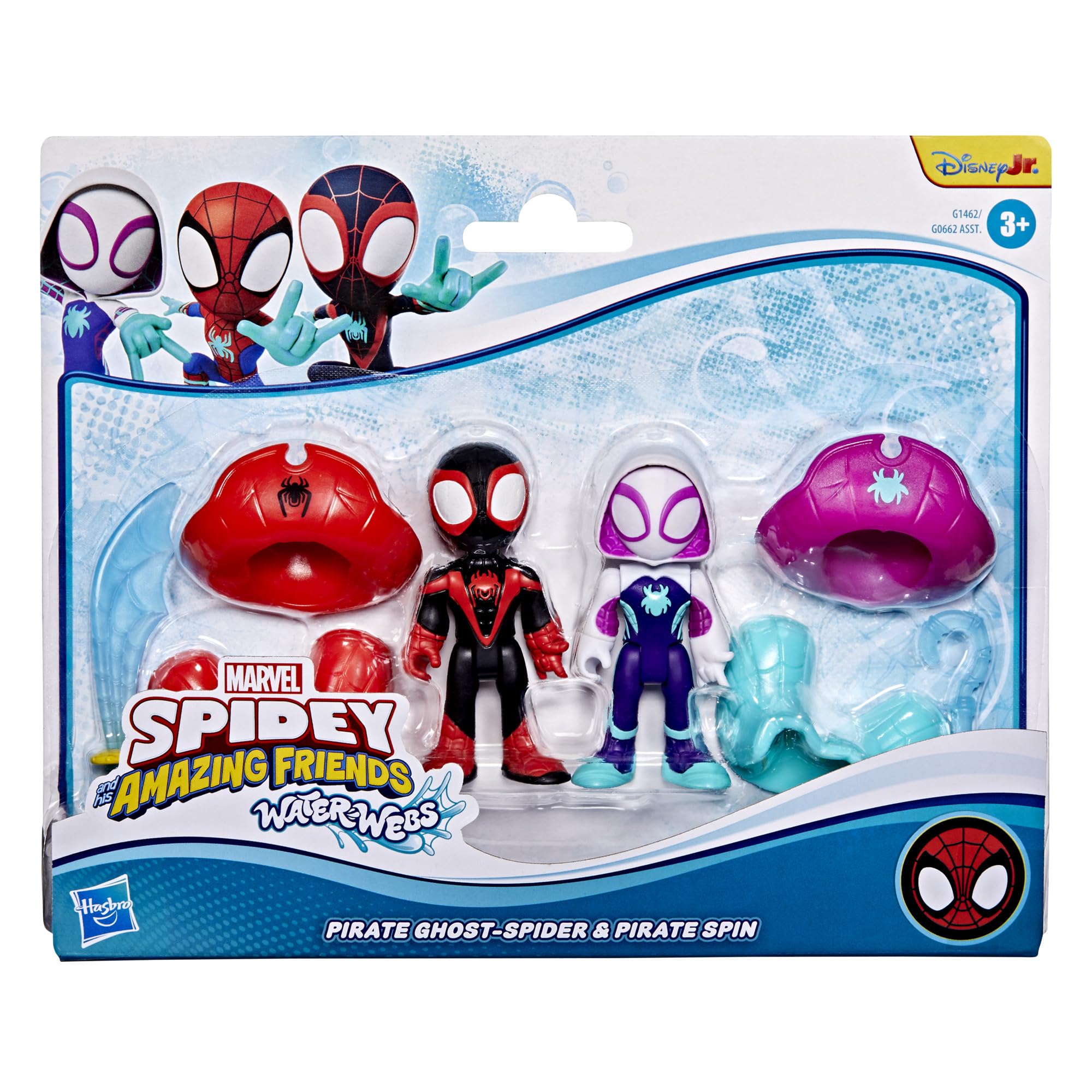 Spidey and his Amazing Friends Pirate Miles 'Spin' Morales & Pirate Ghost-Spider Action Figure Set - 3 Inch Marvel Water-Webs Collection 9