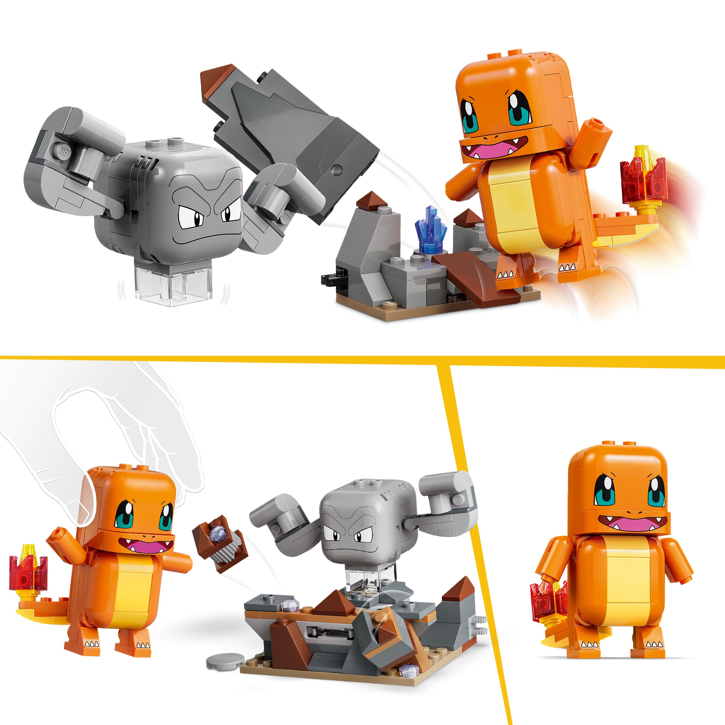 LEGO Pokémon SMART Play: Charmander and Geodude’s Cavern Clash Building Set | Ages 6+ 3