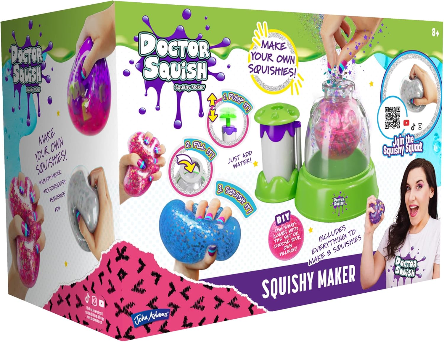 John Adams Doctor Squish Squishy Maker – Machen Sie Ihre eigenen Squishies! – Kunst- und Bastelspielset für Kinder ab 8 Jahren