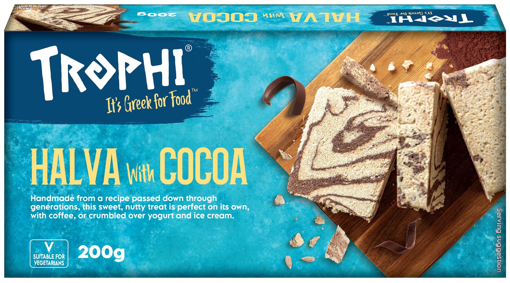 Trophi Halva with Cocoa - Sesame-Based Toffee | 200g | Made in Greece