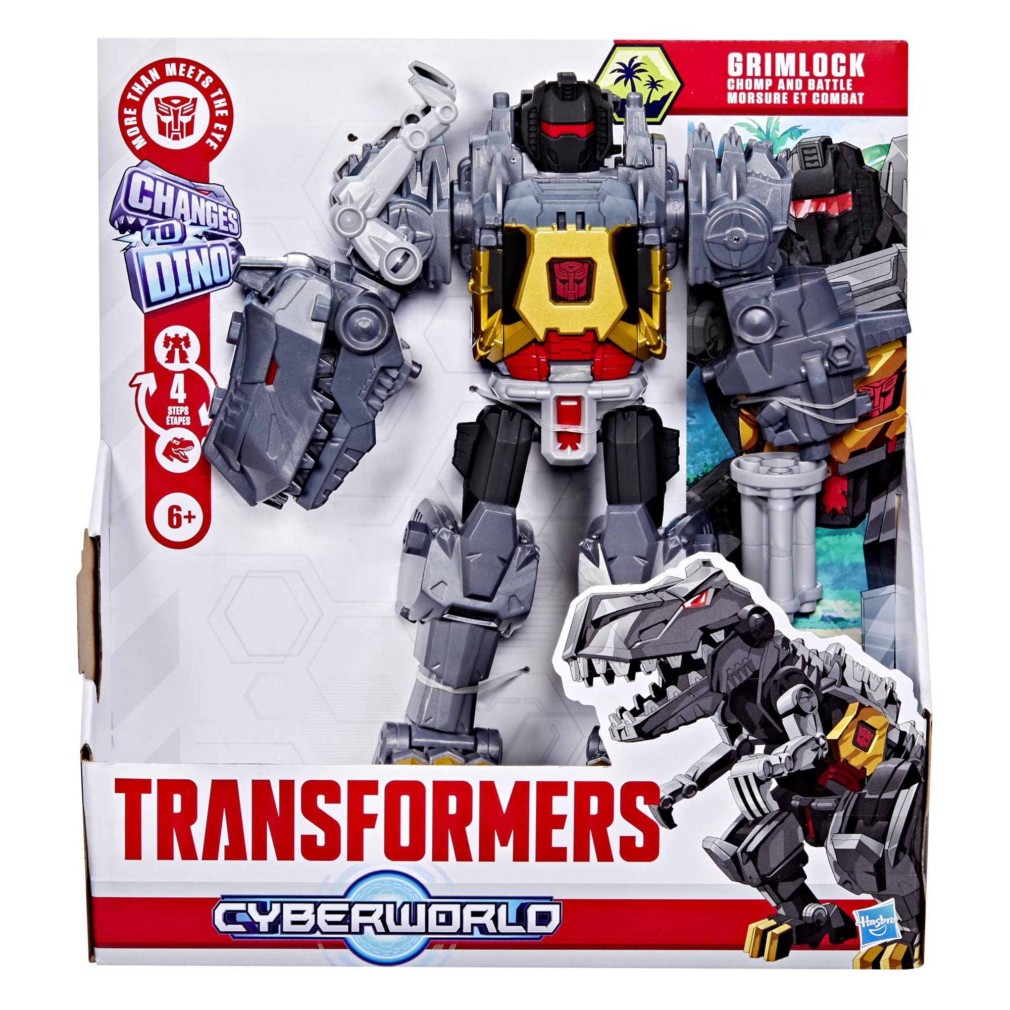 Transformers Grimlock CYBERWORLD Action Figure - 22.5 cm Robot/Dinosaur | 4-Step Conversion | Ages 6+