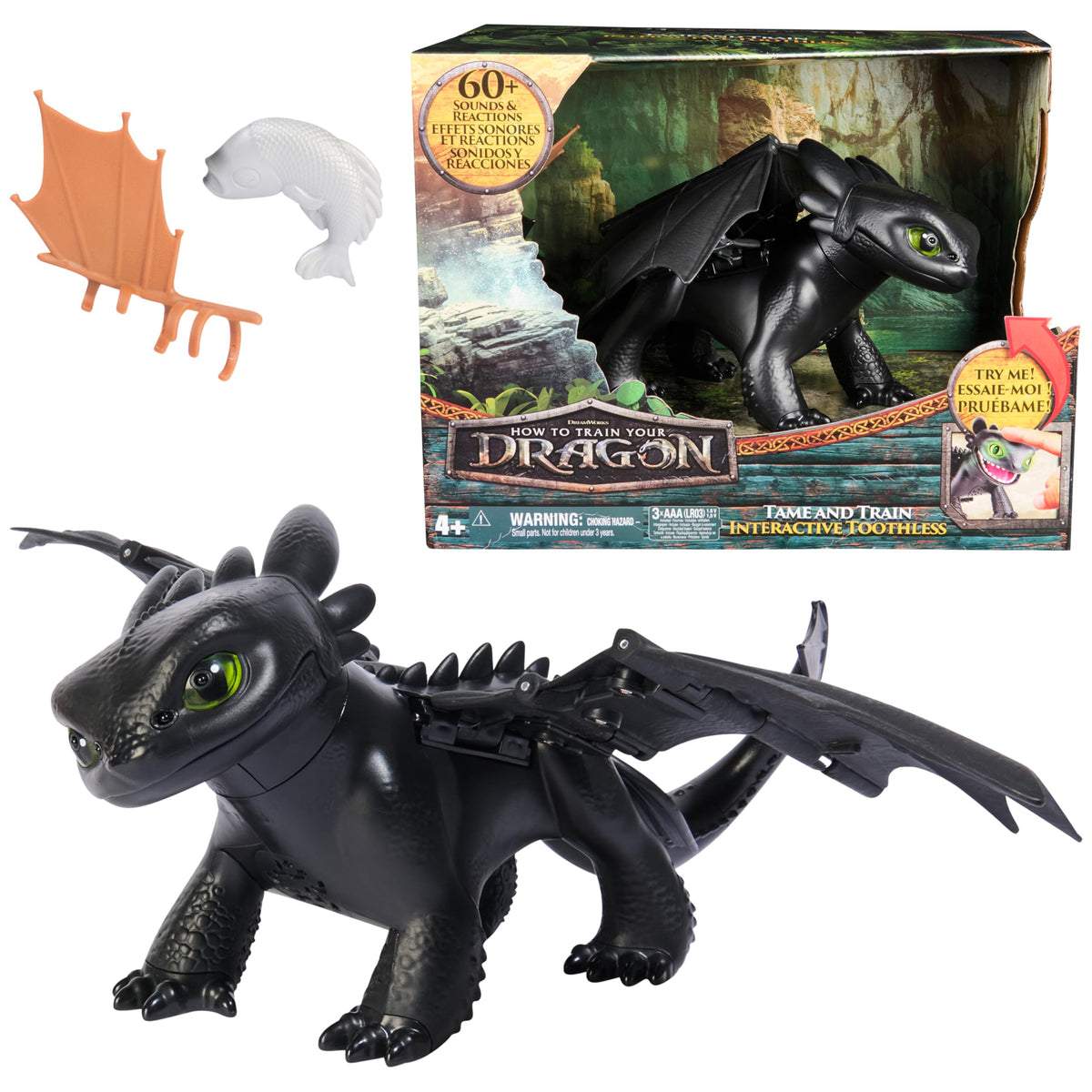 Dreamworks Dragons Tame & Train Interactive Toothless - How to Train Your Dragon, Ages 4–14
