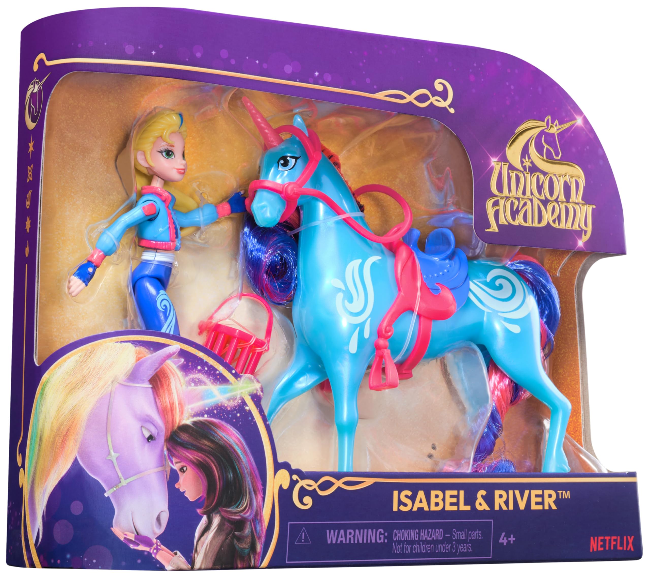 Unicorn Academy Isabel & River Playset with 2 Riding Accessories and Hair Styling Tool | Ages 4+ 8