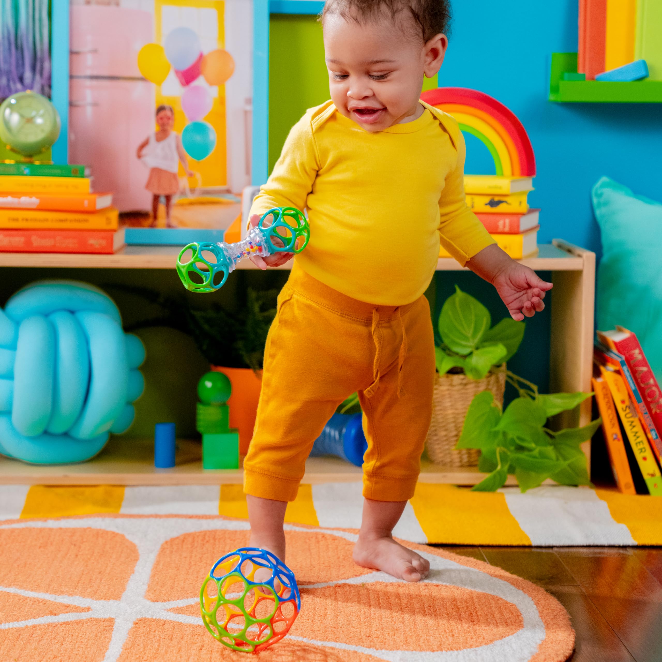 Bright Starts Easy-Grasp Oball Bundle Gift Set - Grasp The Day, Shaker & Classic Ball 8