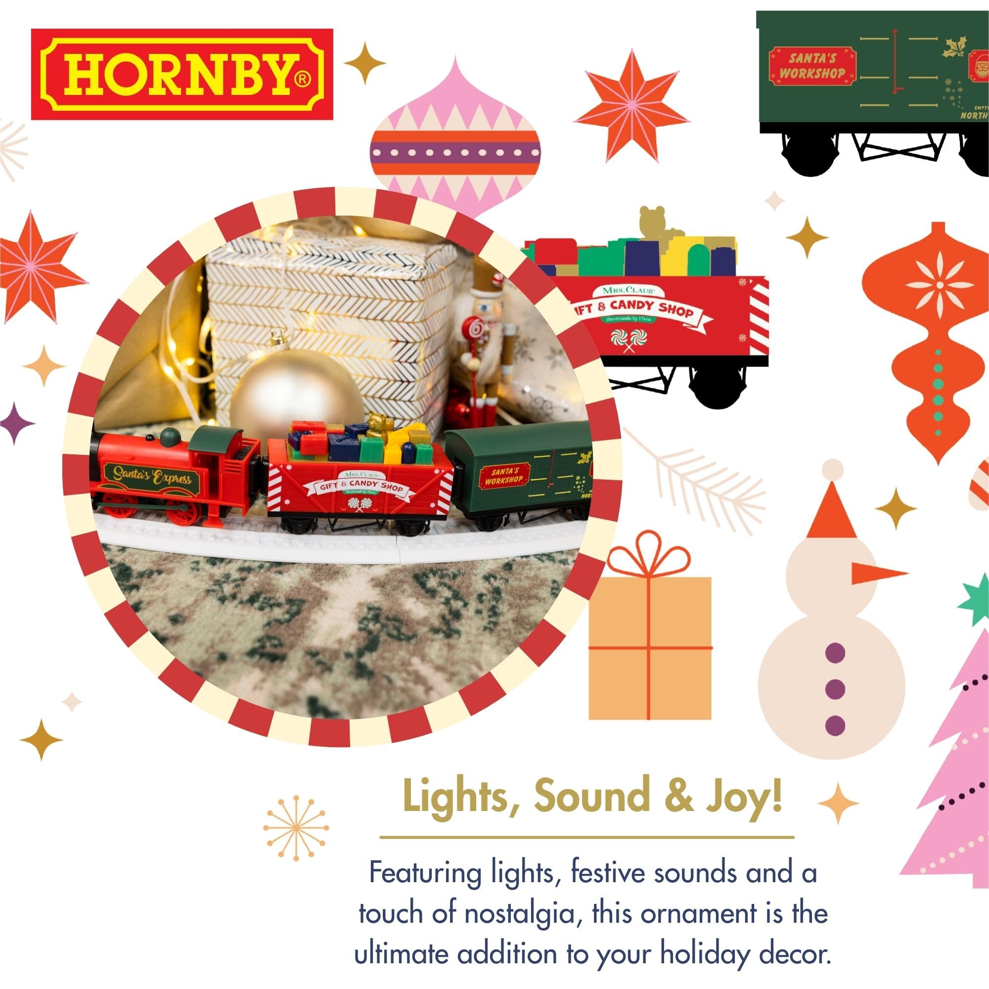 Hornby Santa's Express Christmas Train Set - Rechargeable Analogue OO Gauge 1:76 5