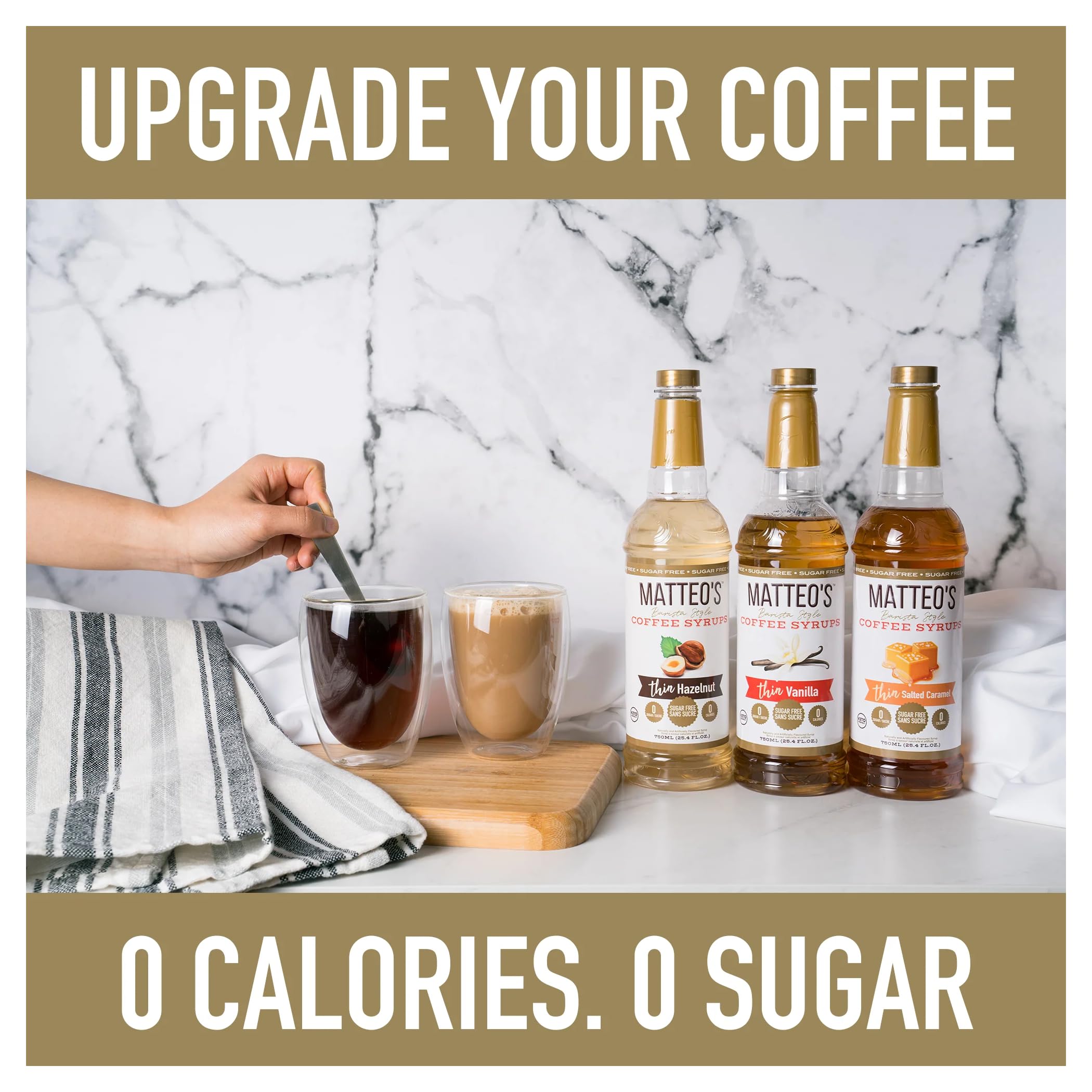 Matteo's Sugar Free Coffee Syrup - Caramel Flavor | 0 Calories, 0 Carbs | 750 ml 4
