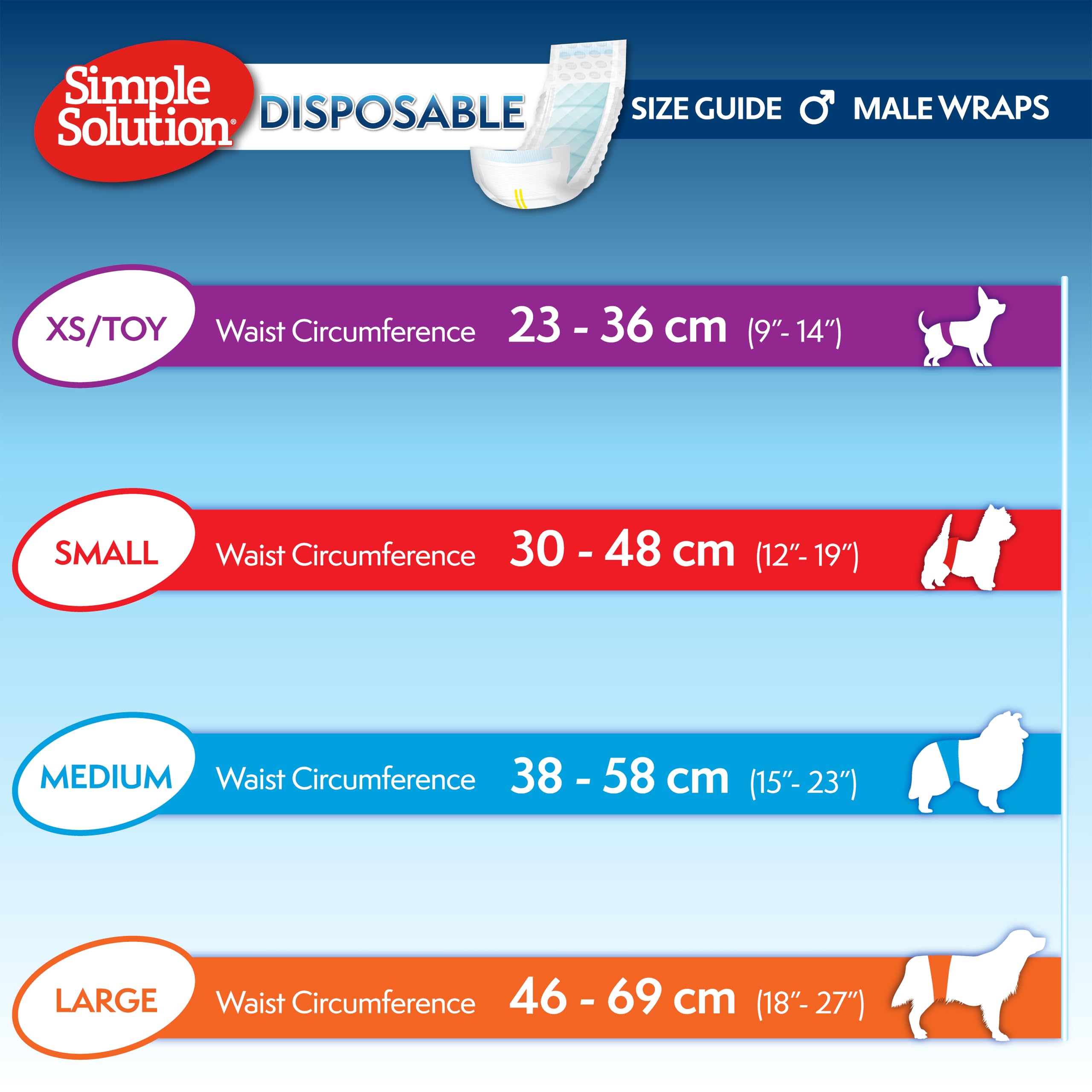 Simple Solution Disposable Male Dog Diapers - Medium (11-22kg) | 12 Count 3