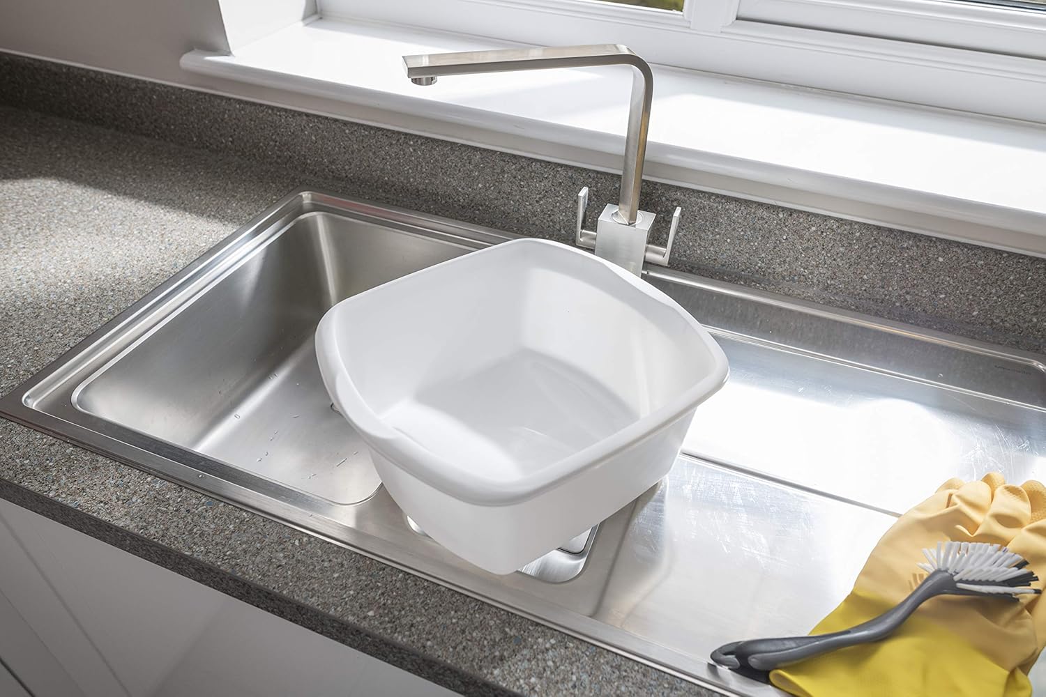 Addis - 8L Small Rectangular Washing Up Bowl, White 6