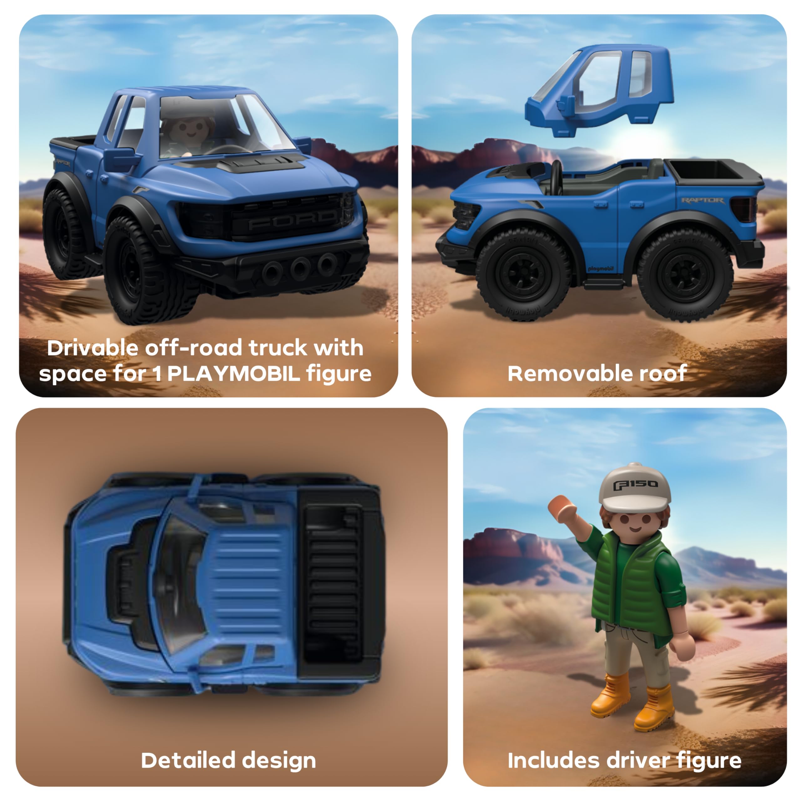 Playmobil Ford F-150 Raptor - Off-Road Adventure Vehicle for Kids Ages 4+ 11