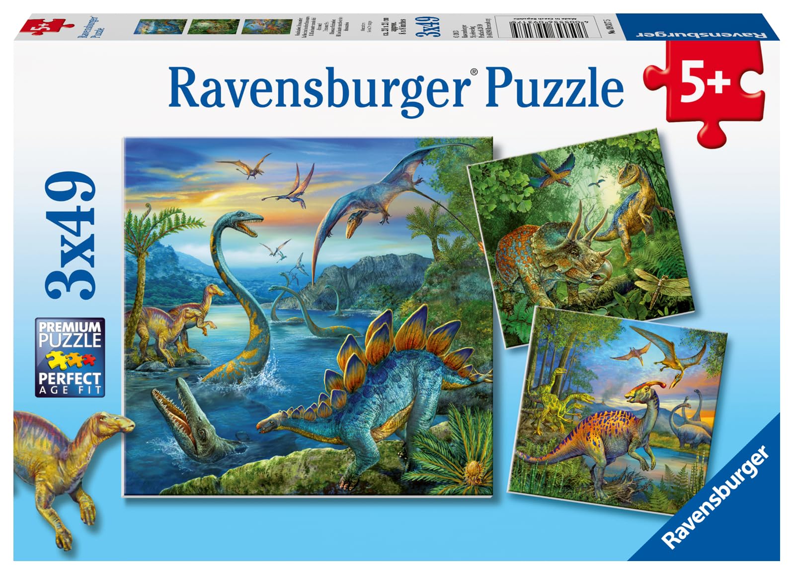 Ravensburger Dino Fascination 3x 49-Piece Jigsaw Puzzle Set for Kids 5 Years and Up 9
