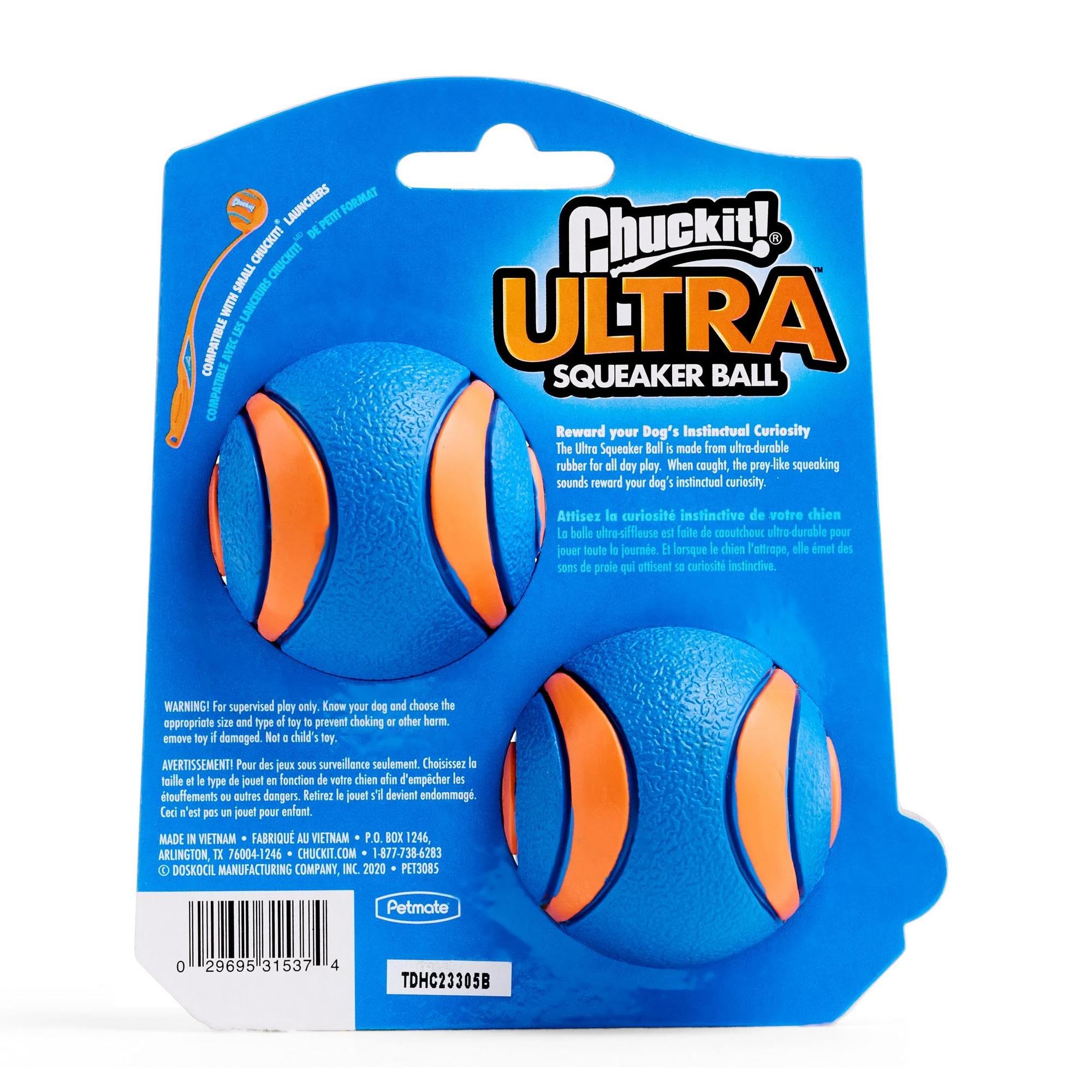 Chuckit! Ultra Squeaker Ball - Durable Natural Rubber Fetch Toy for Dogs | Medium Size 2