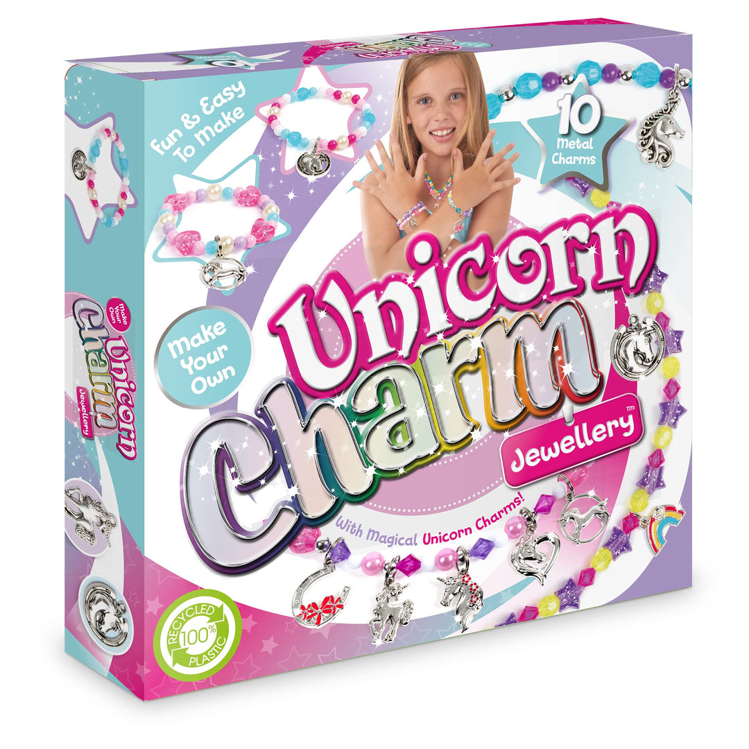 Craftbox CB806 Unicorn Charm Jewellery Craft Set, Mixed.