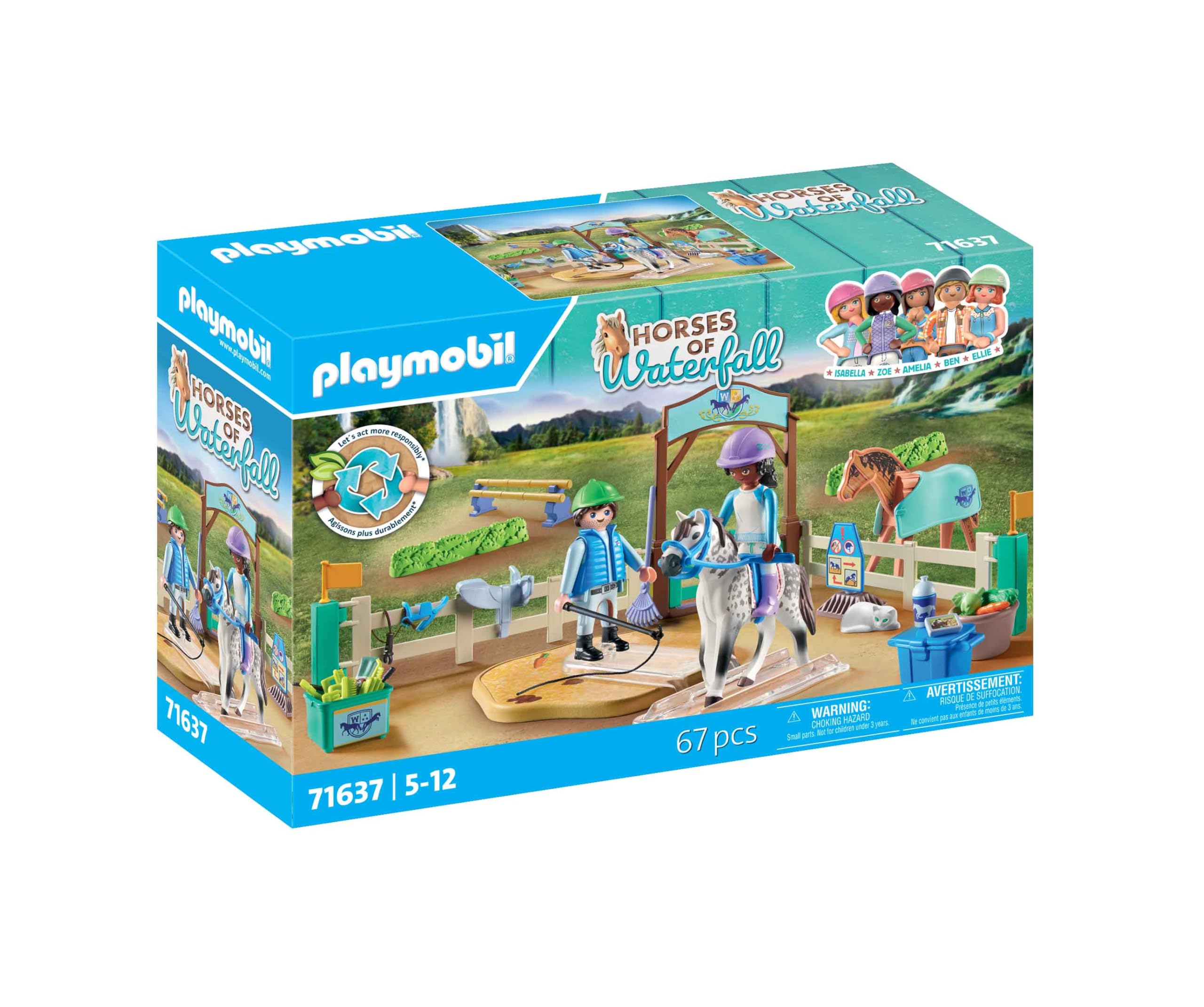 Playmobil 71637 Horses of Waterfall: Modern Riding School Playset for Kids 5+ 8