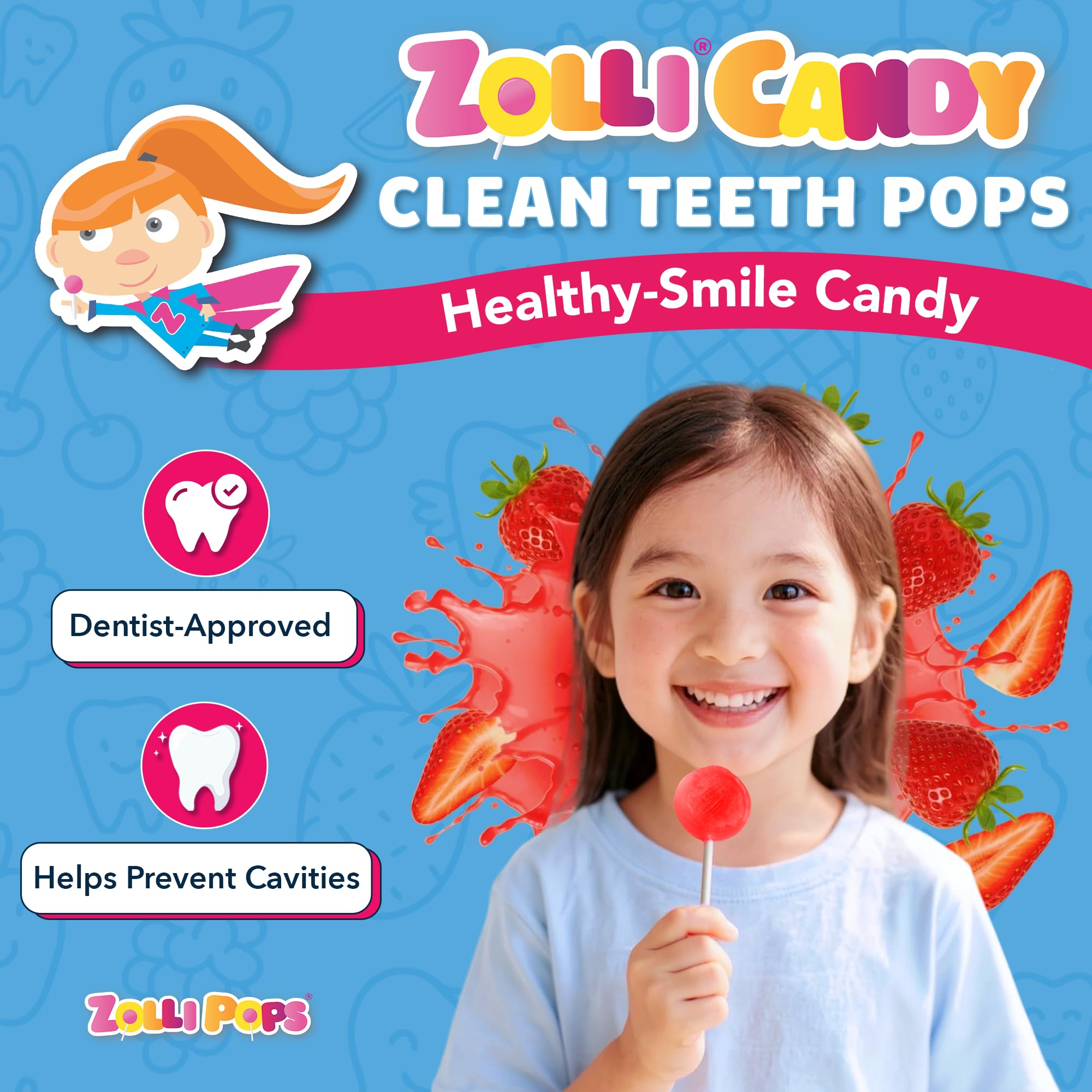 Zollipops Clean Teeth Pops - Anti Cavity, Strawberry Flavor | 15 Count 2