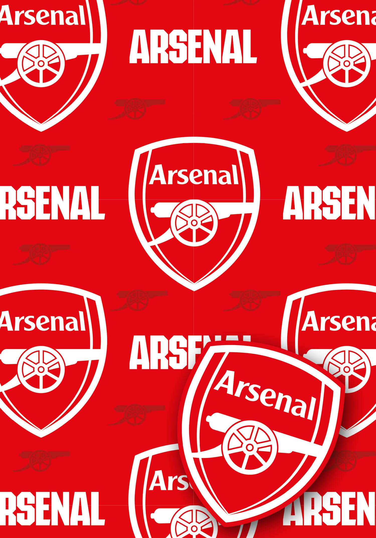 Danilo Promotions LTD Arsenal FC Wrapping Paper - 2 Sheets, 2 Tags | 70x50cm | Red | Glossy Finish 2