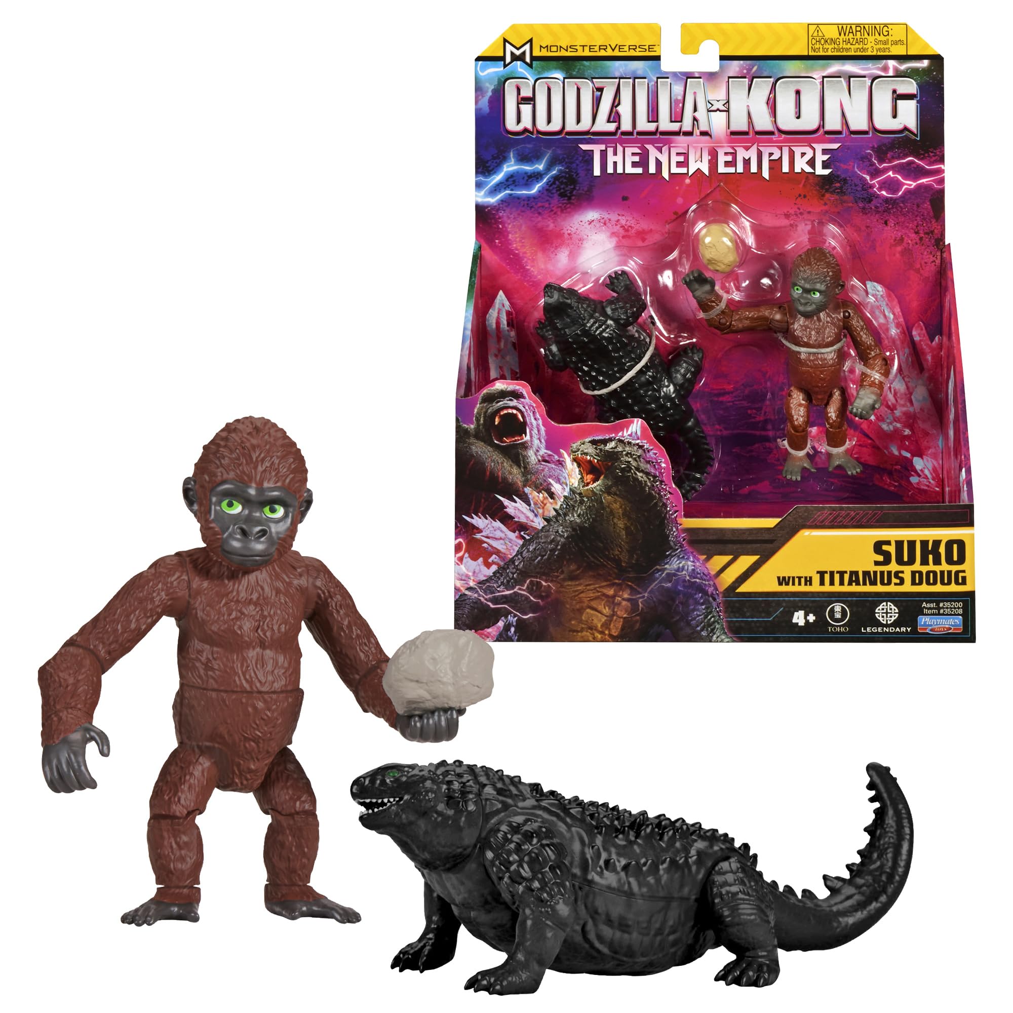 MonsterVerse Godzilla x Kong: The New Empire Suko and Titanus Doug 3.5-Inch Action Figures Set