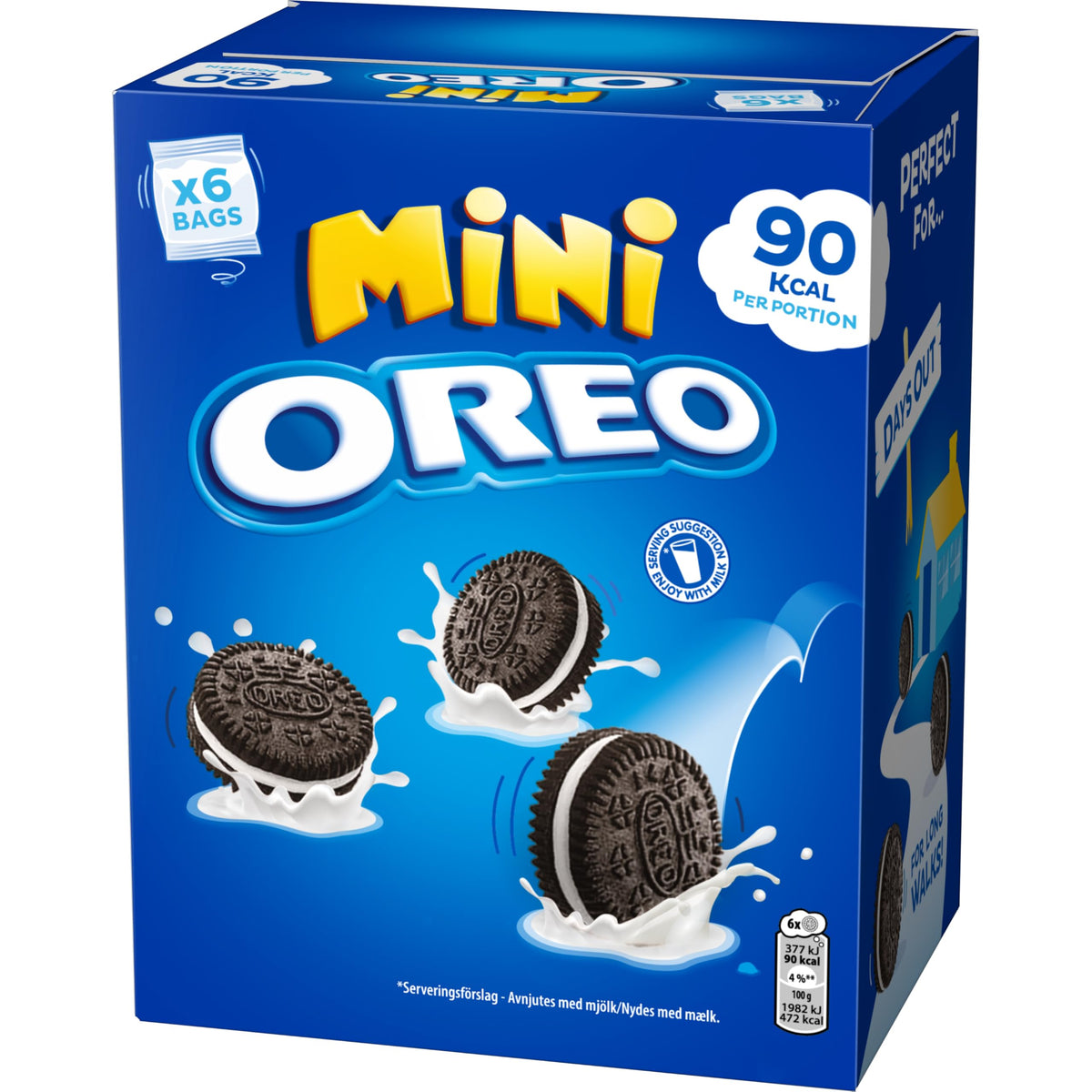 Oreo Chocolate Sandwich Biscuits Mini Bags - 6 Bags, 114 g