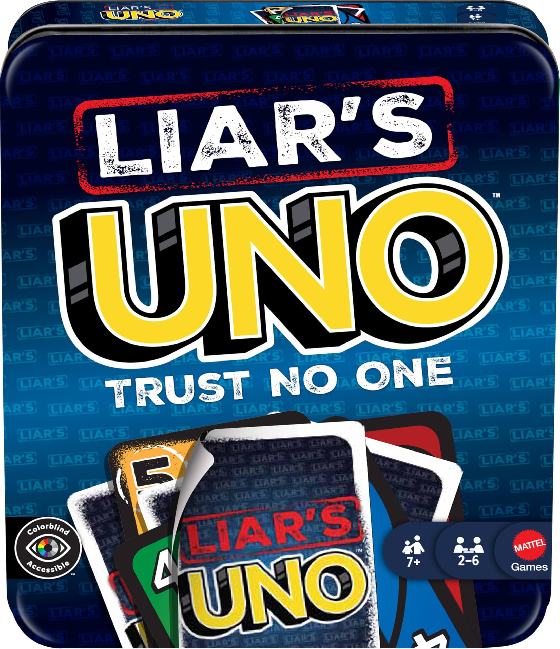 Mattel Games Liar's UNO Card Game in Travel Tin 7