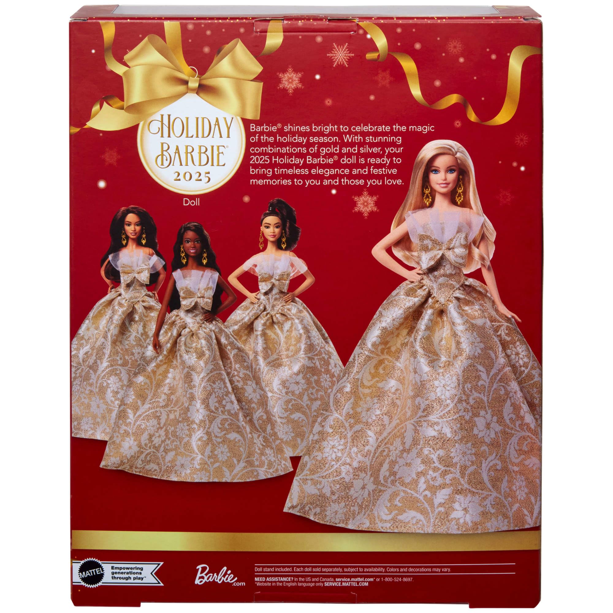 Barbie Signature 2025 Holiday Barbie Doll - Silver & Gold Festive Fashion, 6+ 5