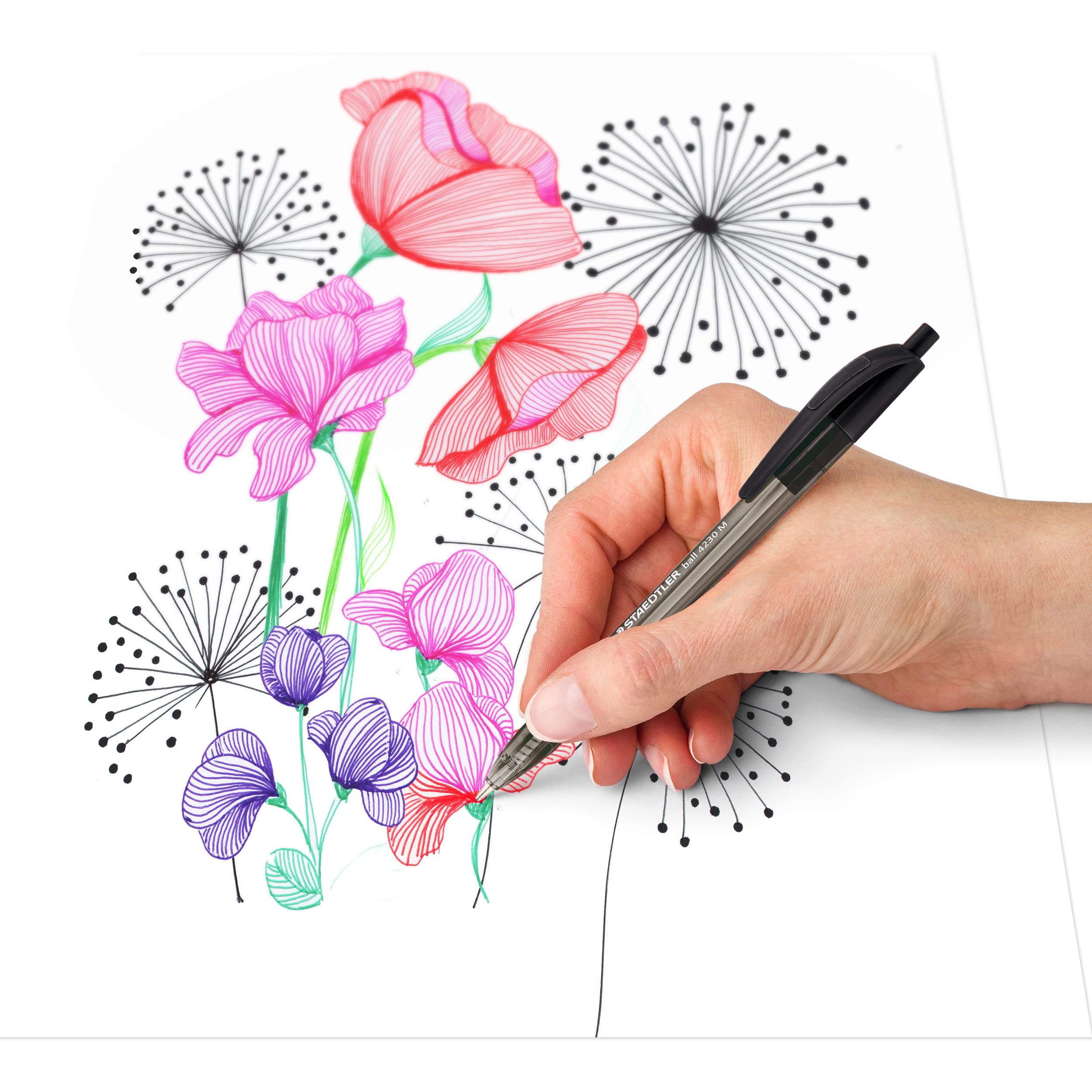 STAEDTLER 4230 M-9 Retractable Ballpoint Pen - Black Ink | 1.0mm Medium Point | Pack of 10 3