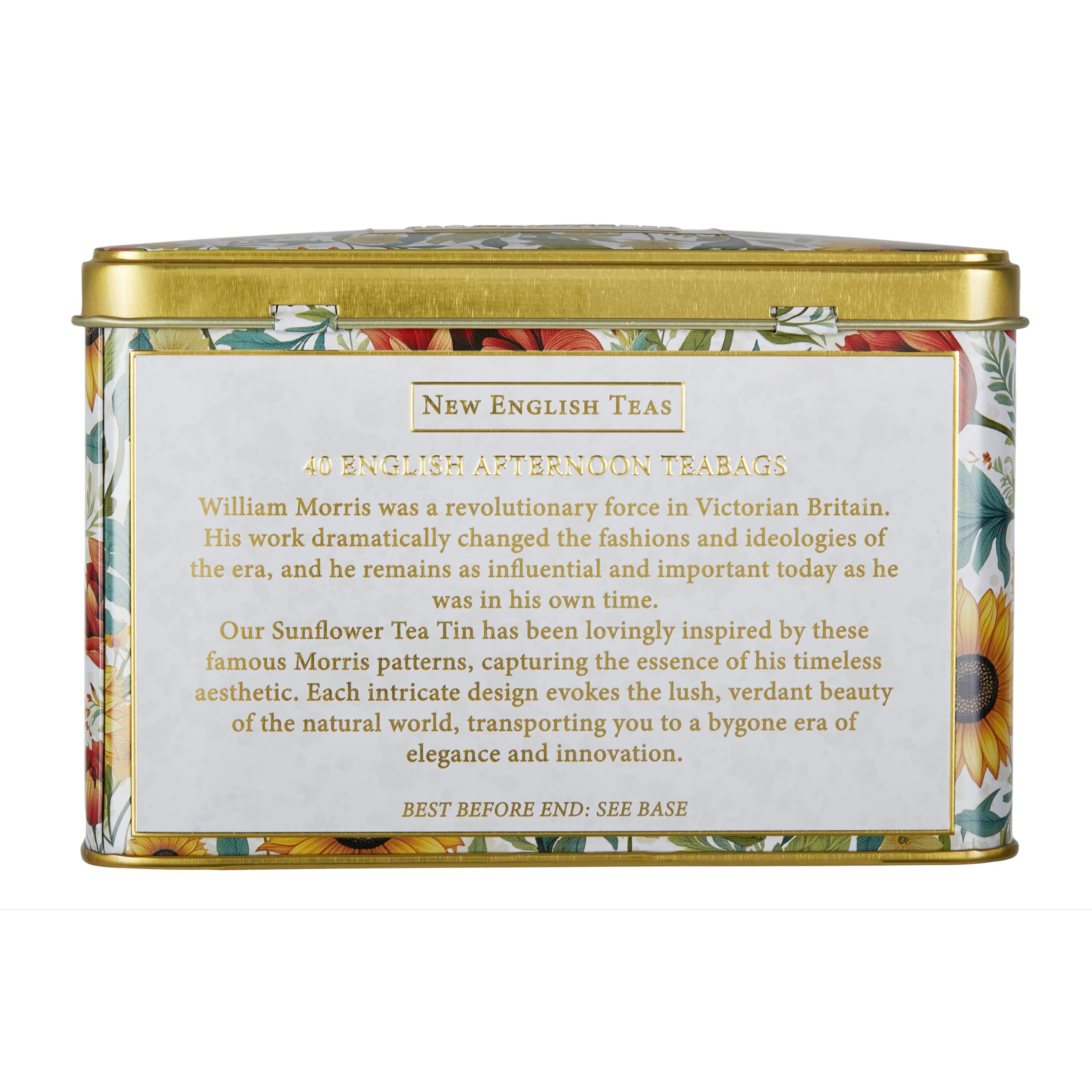 New English Teas - Victorian Sunflower Tea Tin with 40 English Afternoon Teabags 4