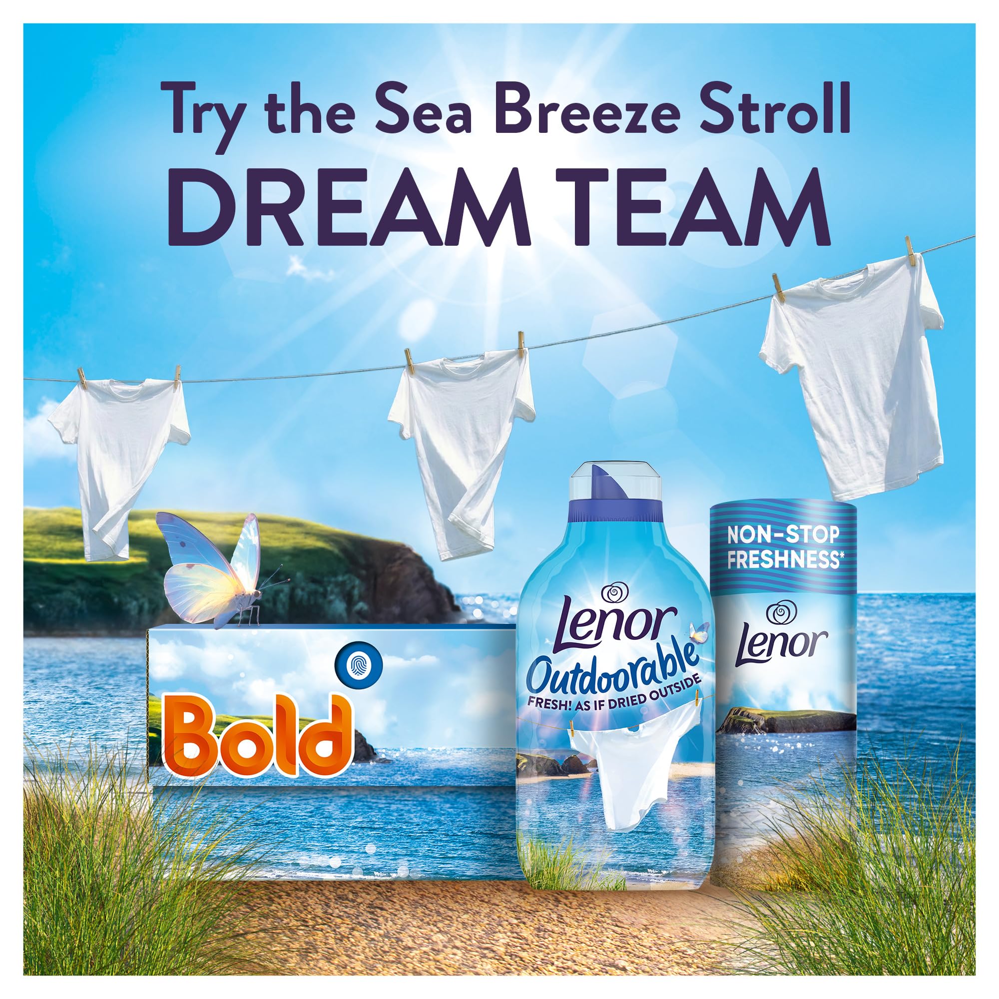 Lenor Outdoorable Liquid Fabric Softener - Seabreeze Stroll Scent | 86 Washes | 1.204L 3