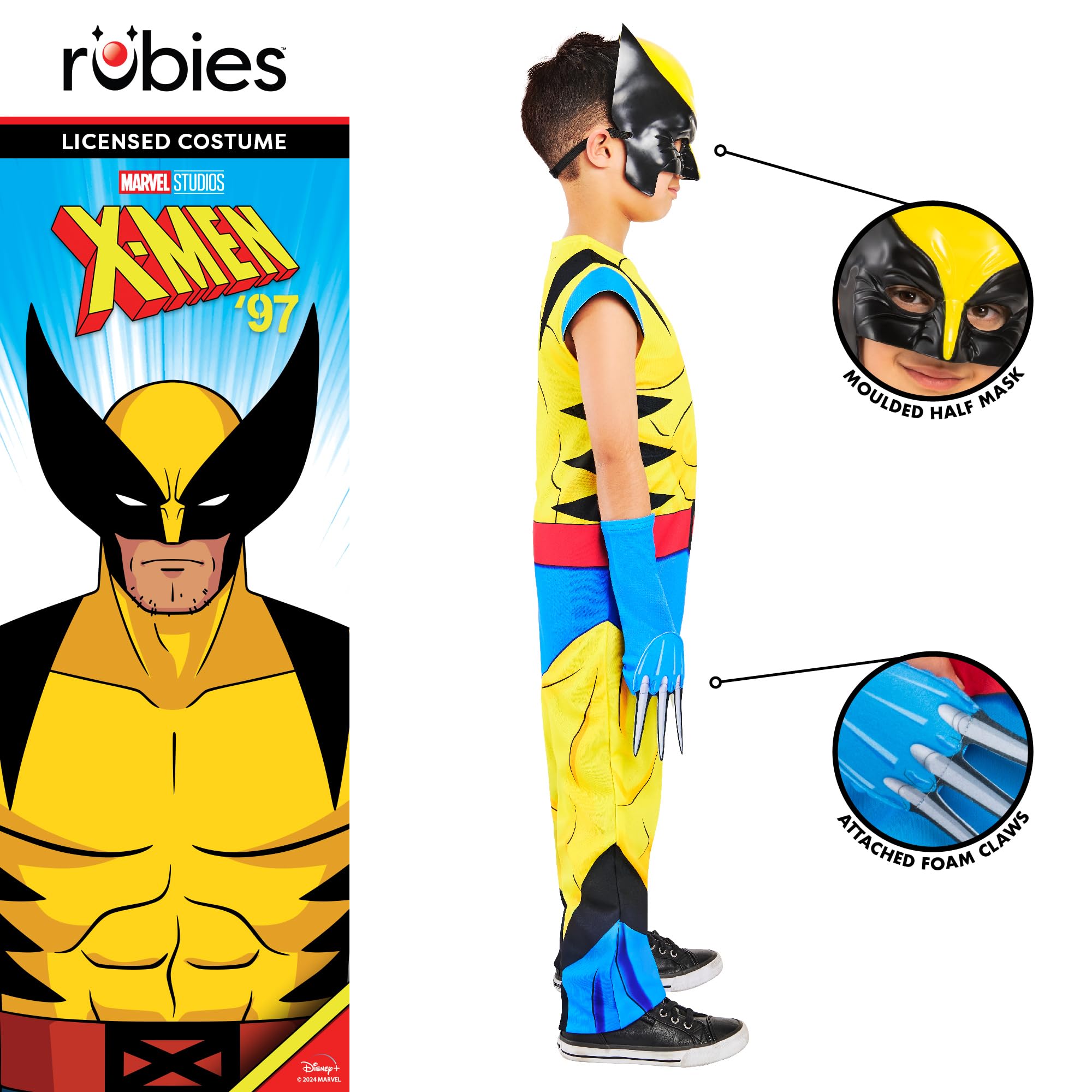 Rubies Official Marvel Wolverine Costume - Kids Fancy Dress, Size 5-6 3