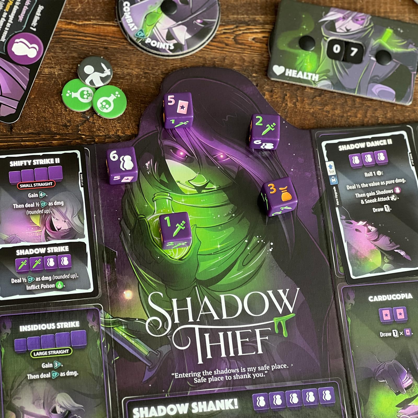 Dice Throne Shadow Thief Hero Pack - Stealth & Poison Playstyle | 2-4 Players | Ages 8+ 3