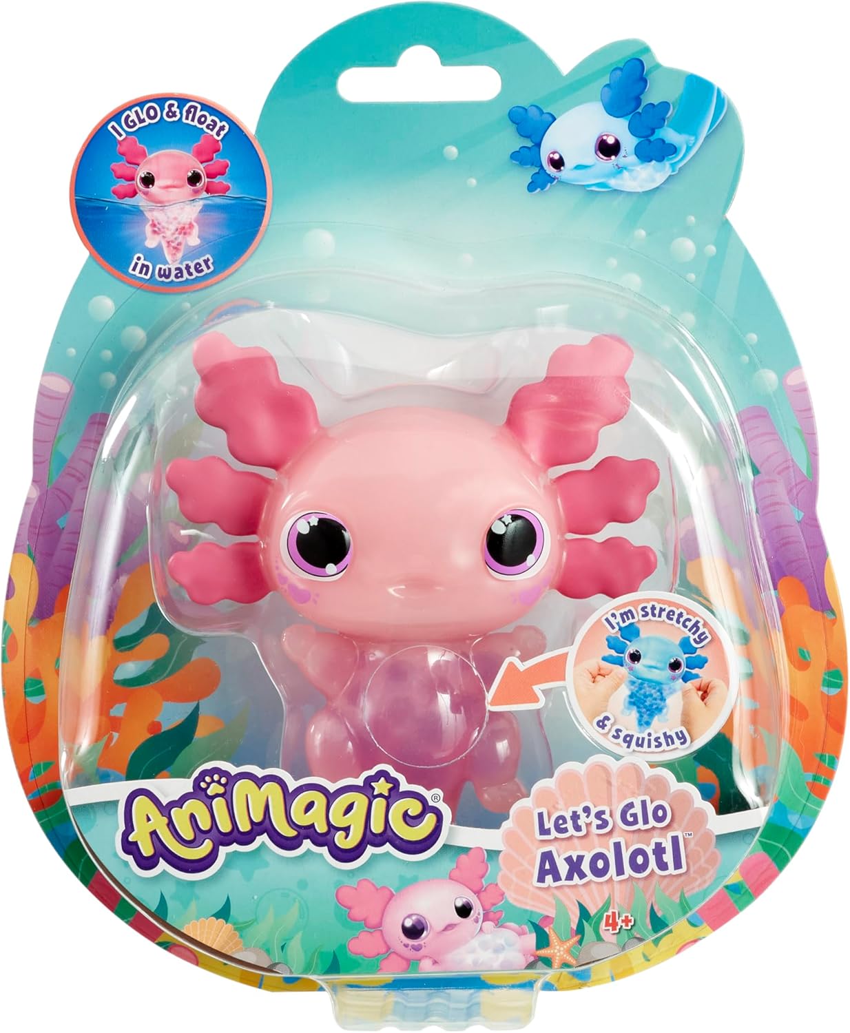 Let's Glo Axolotl - Pink Light-Up Electronic Pet Toy 1