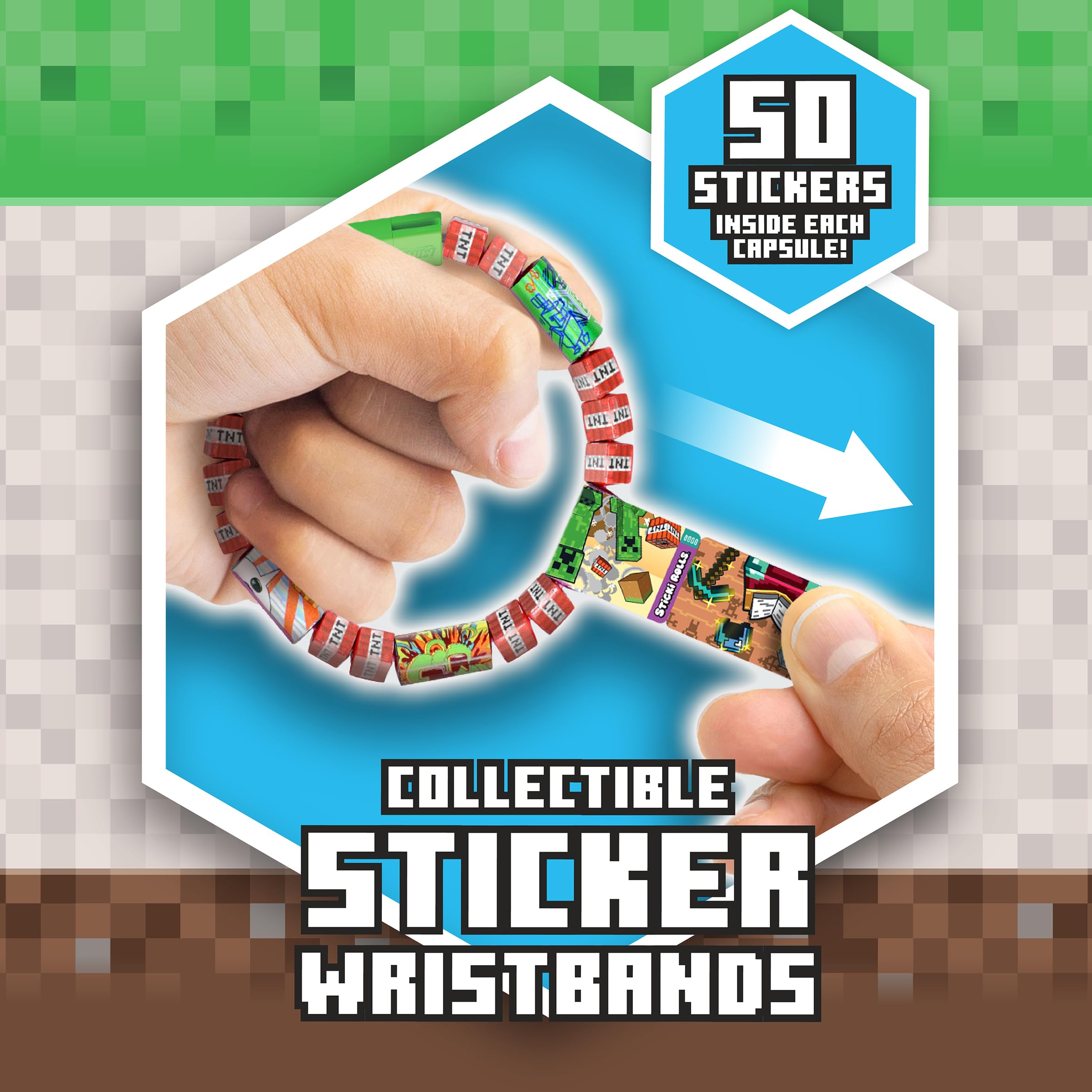 STICKI ROLLS Minecraft Mystery Capsule - Collectible Holographic Foil Stickers | Ages 4+ 2