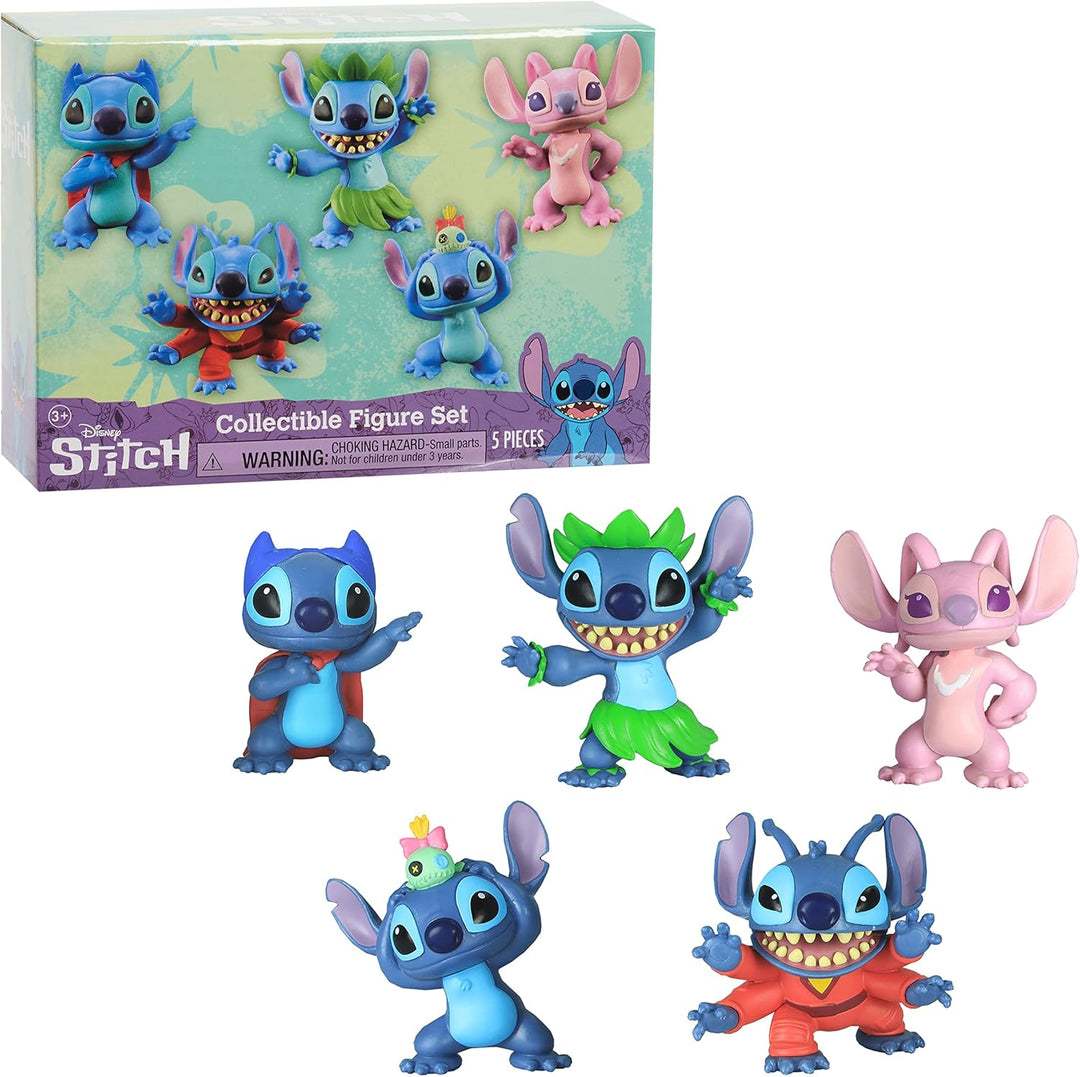 Disney Lilo & Stitch Collectible Figures - Stitch & Angel 5-Piece Set (46211)