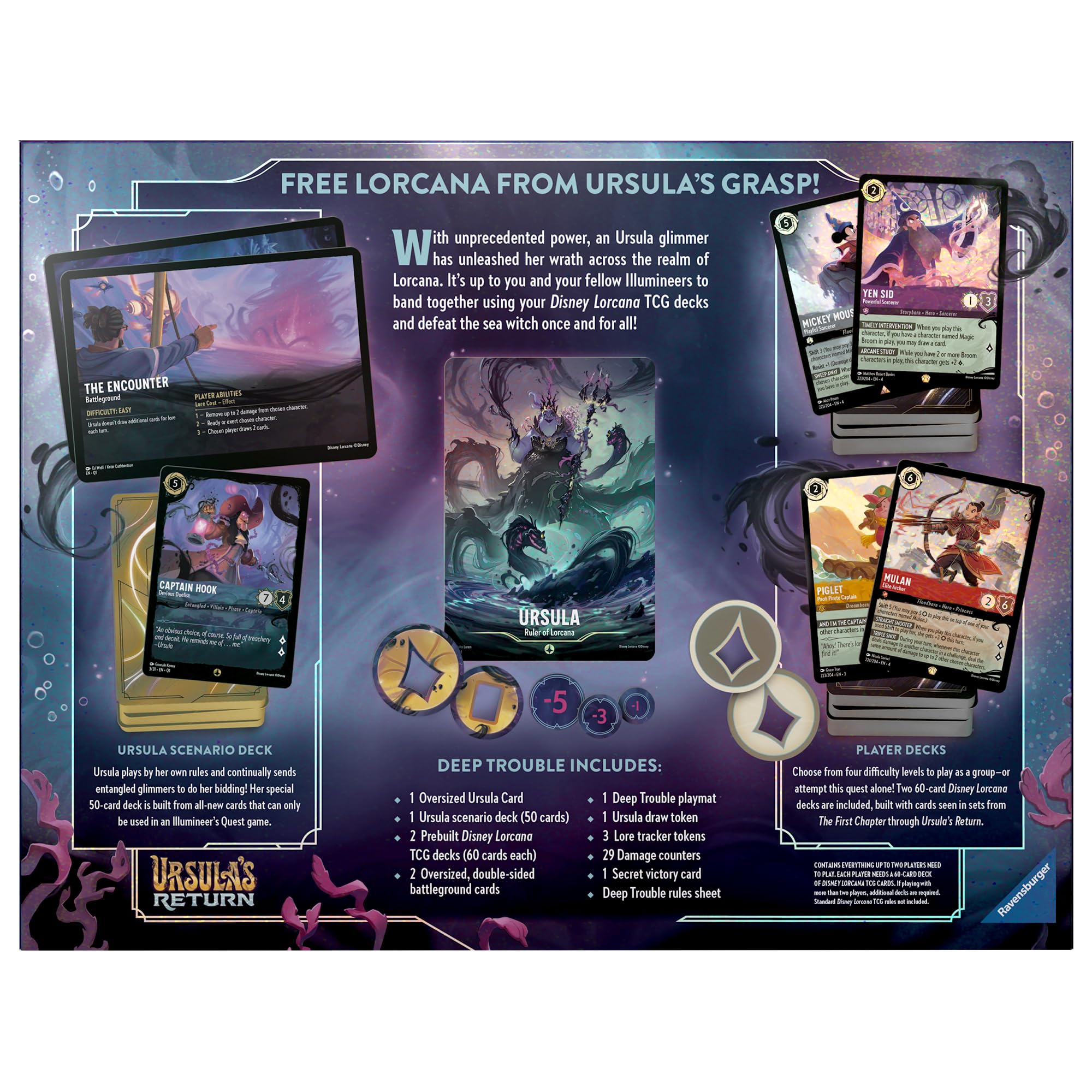Ravensburger Disney Lorcana Deep Trouble Gift Pack - Set 4: Ursula's Return TCG | Ages 8+ 6
