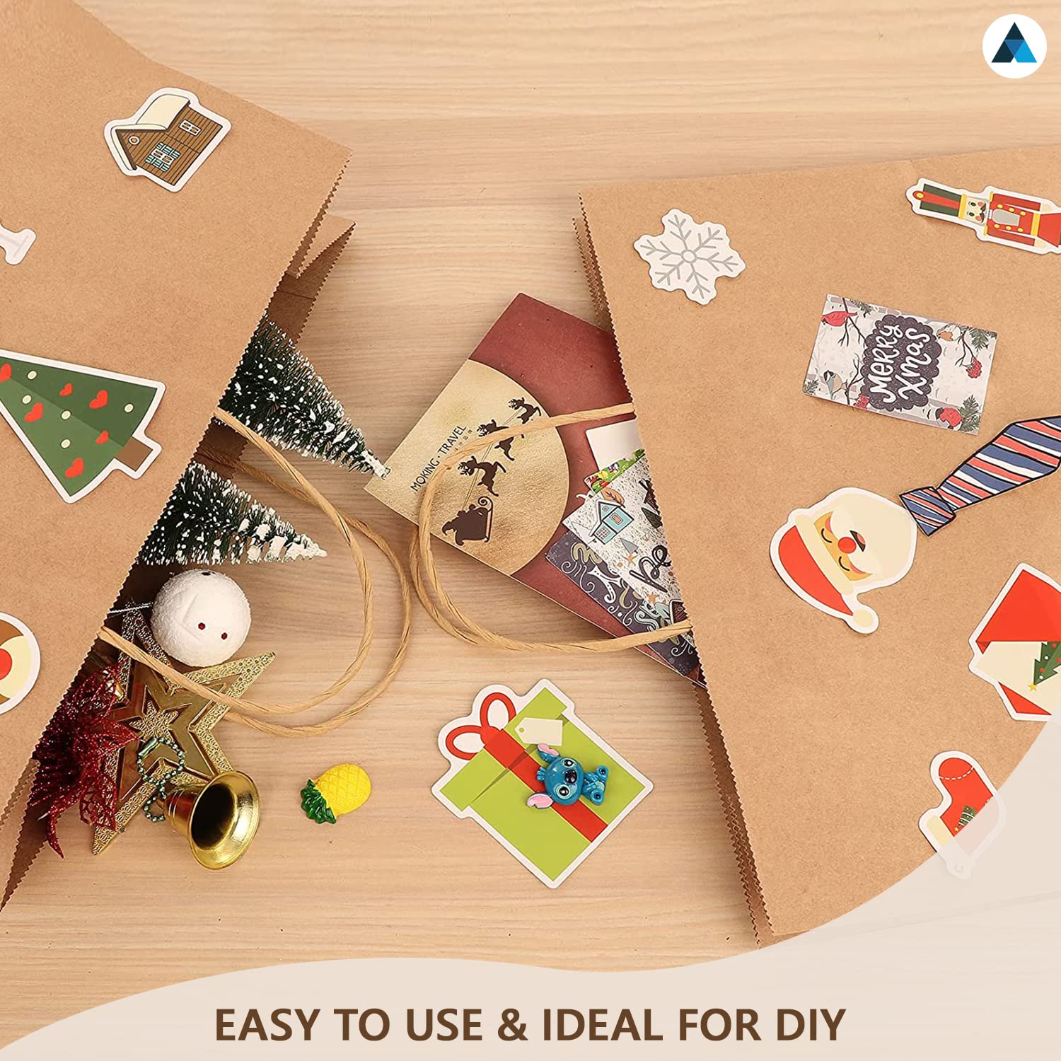 Nationwide Paper Medium Brown Kraft Paper Gift Bags with Handles - 50 Count | Eco-Friendly & DIY Ready 6