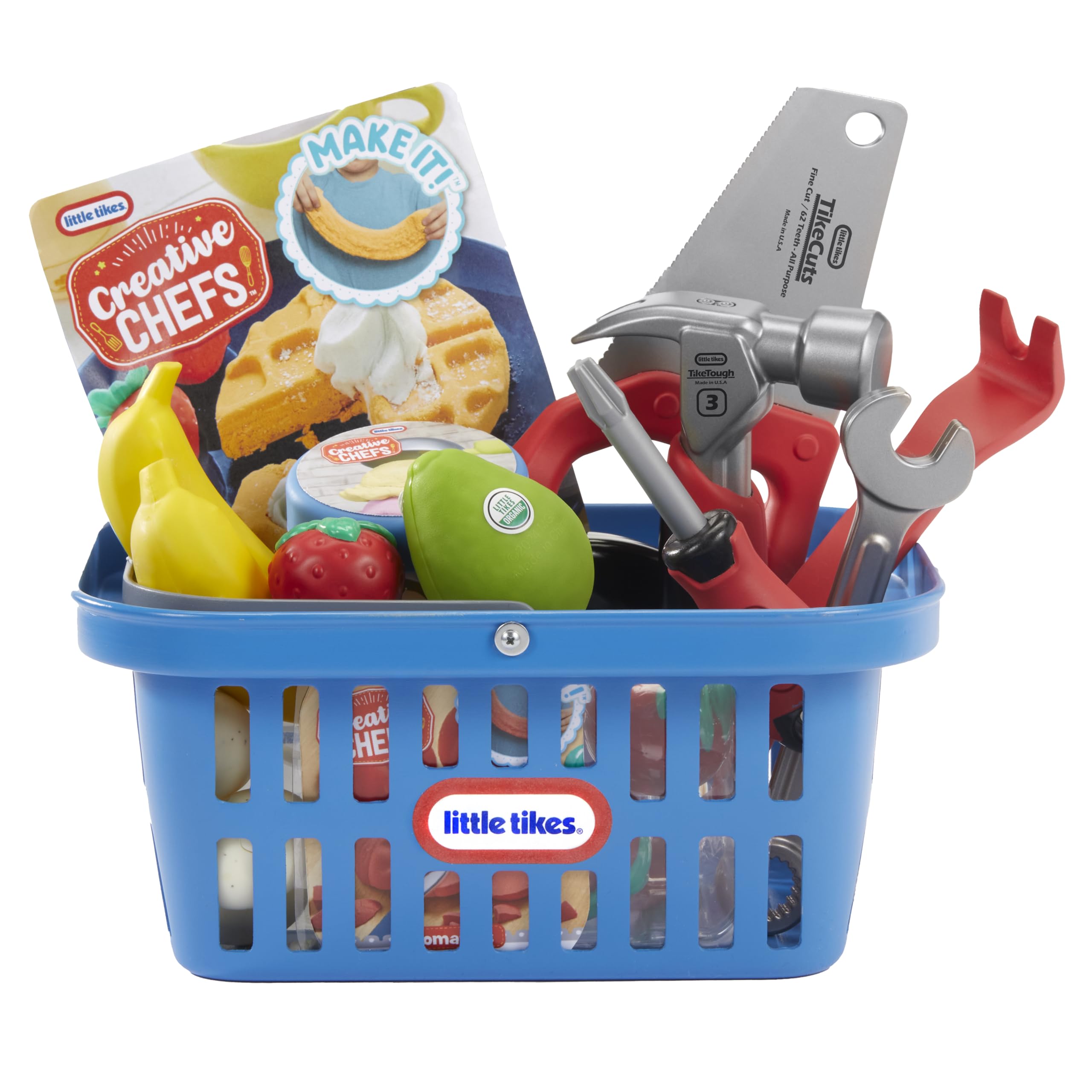 Little Tikes Creative Chefs Shopping Basket - Pretend Play Grocery Basket for Kids