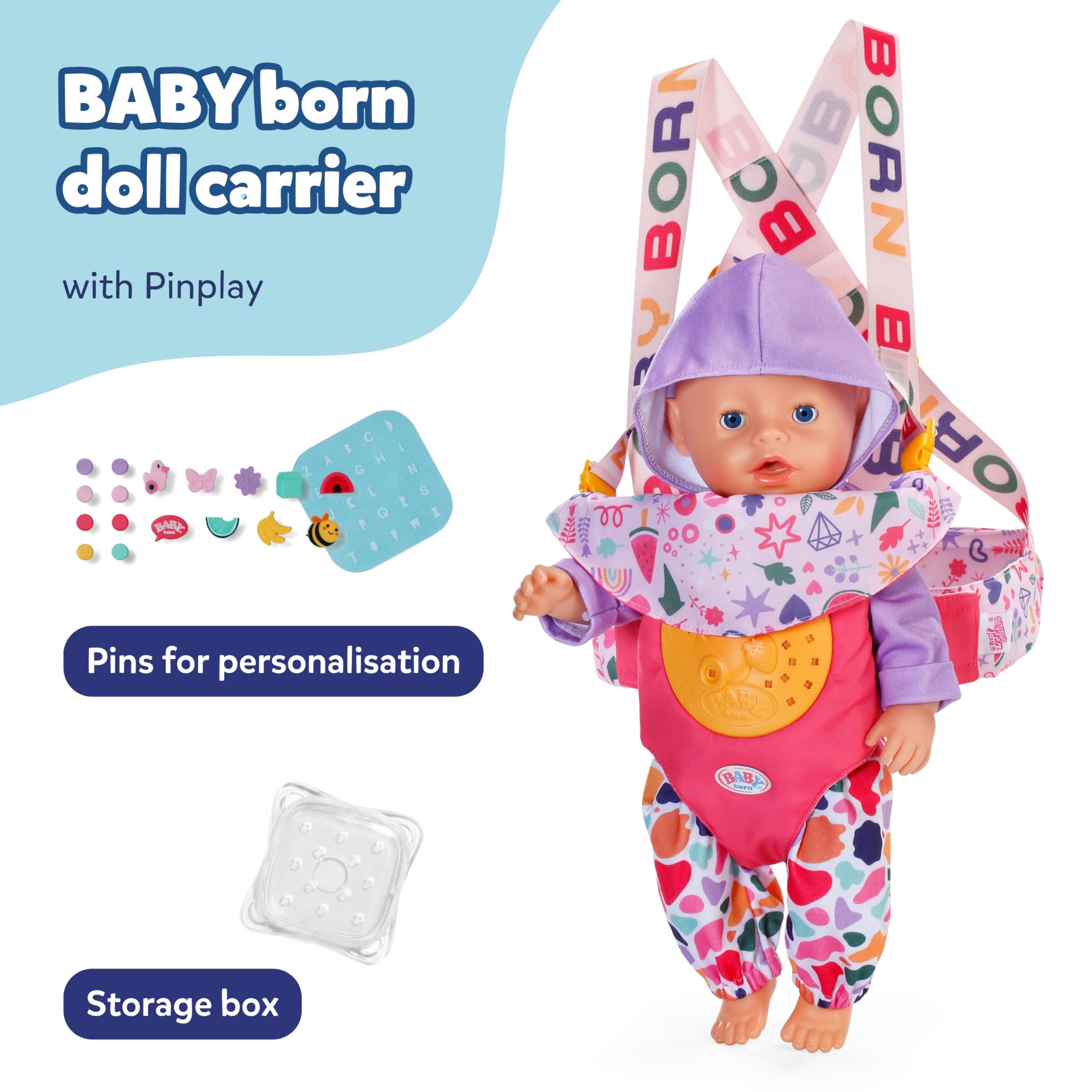 BABY born Baby Carrier Pin-Play with Adjustable Harness for Dolls