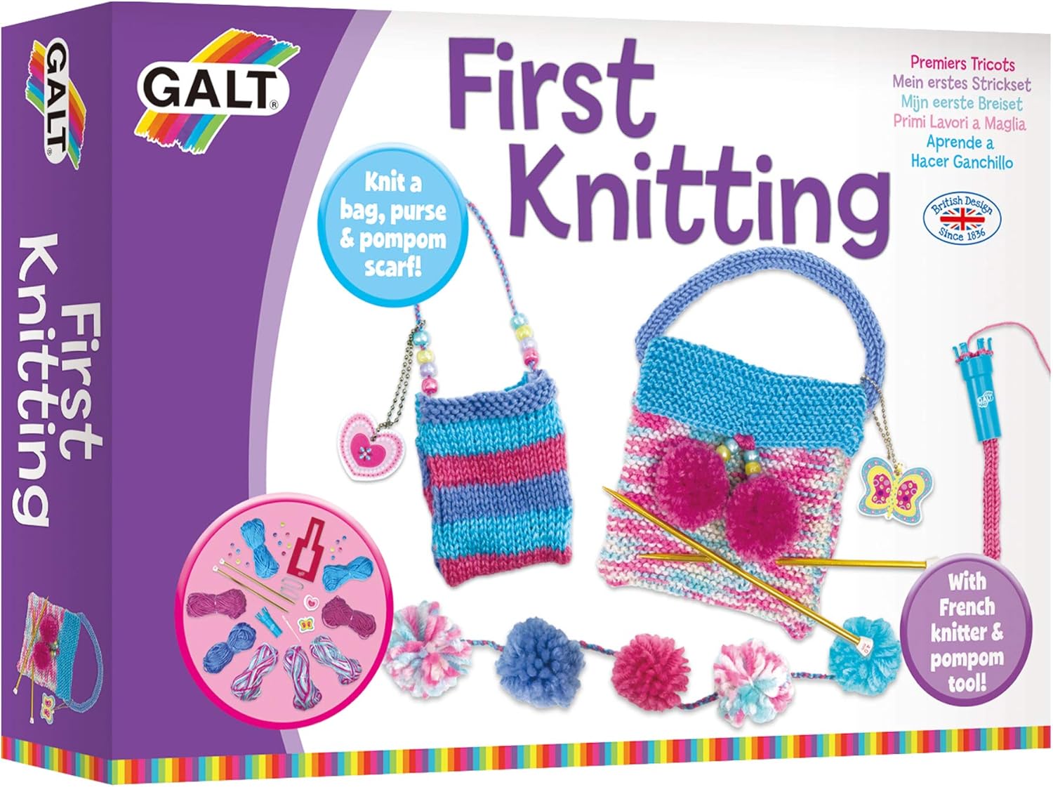 Galt First Knitting Craft Kit for Kids, Ages 6+ 1
