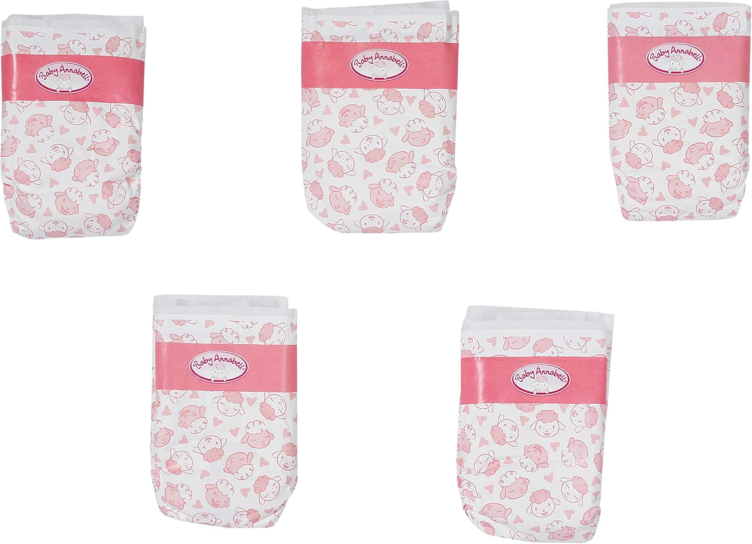 Baby Annabell Nappies 5 Pack - Easy-Fit for 43 cm Dolls, Ages 3+ 1