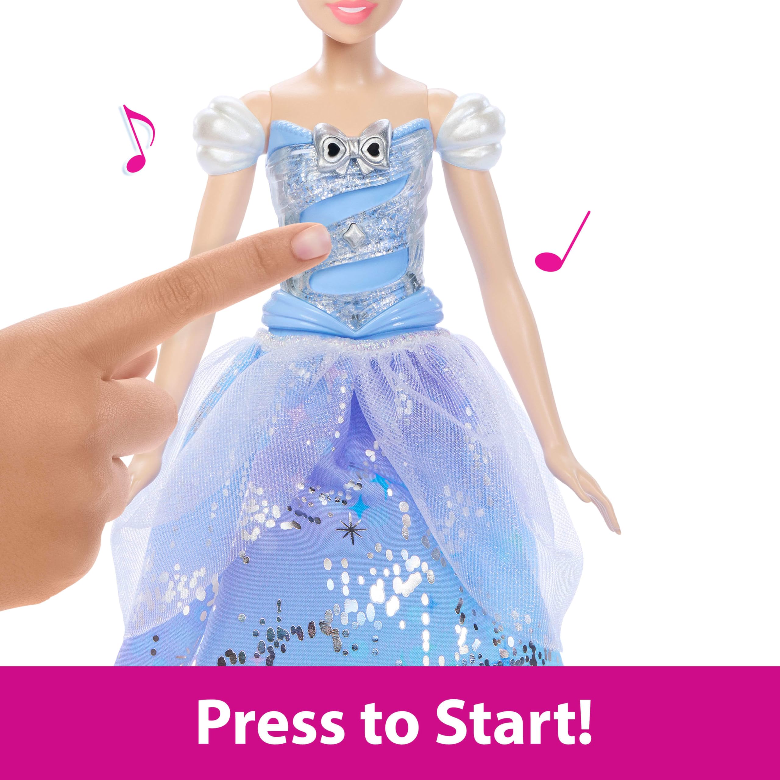 Mattel Disney Princess Cinderella Light-Up Dress Fashion Doll with Sounds | JBF94 3