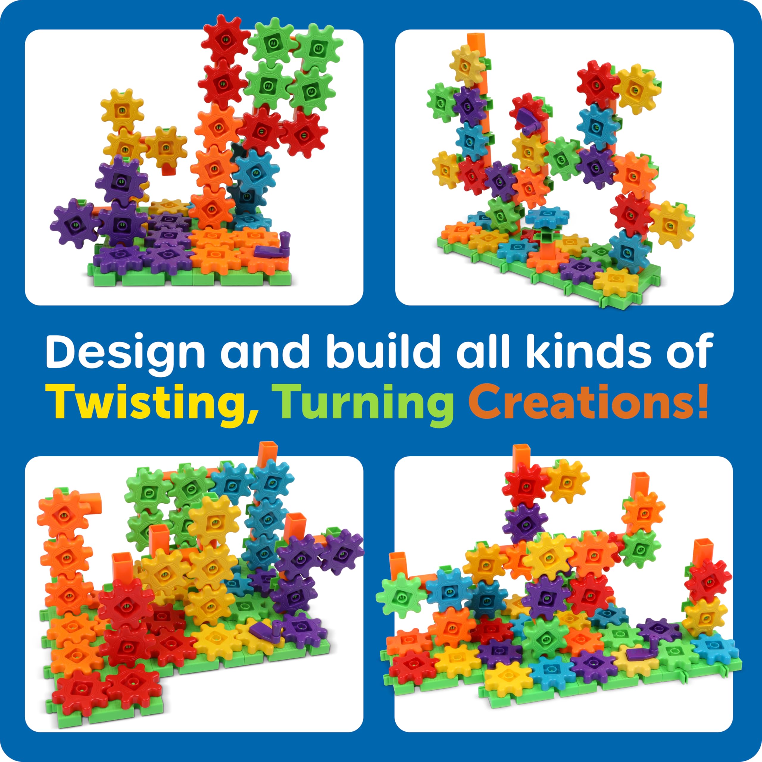 Learning Resources Gears Gears Gears Deluxe Beginners Building Set - 100 Pieces, STEM Toy for Ages 3+ 7