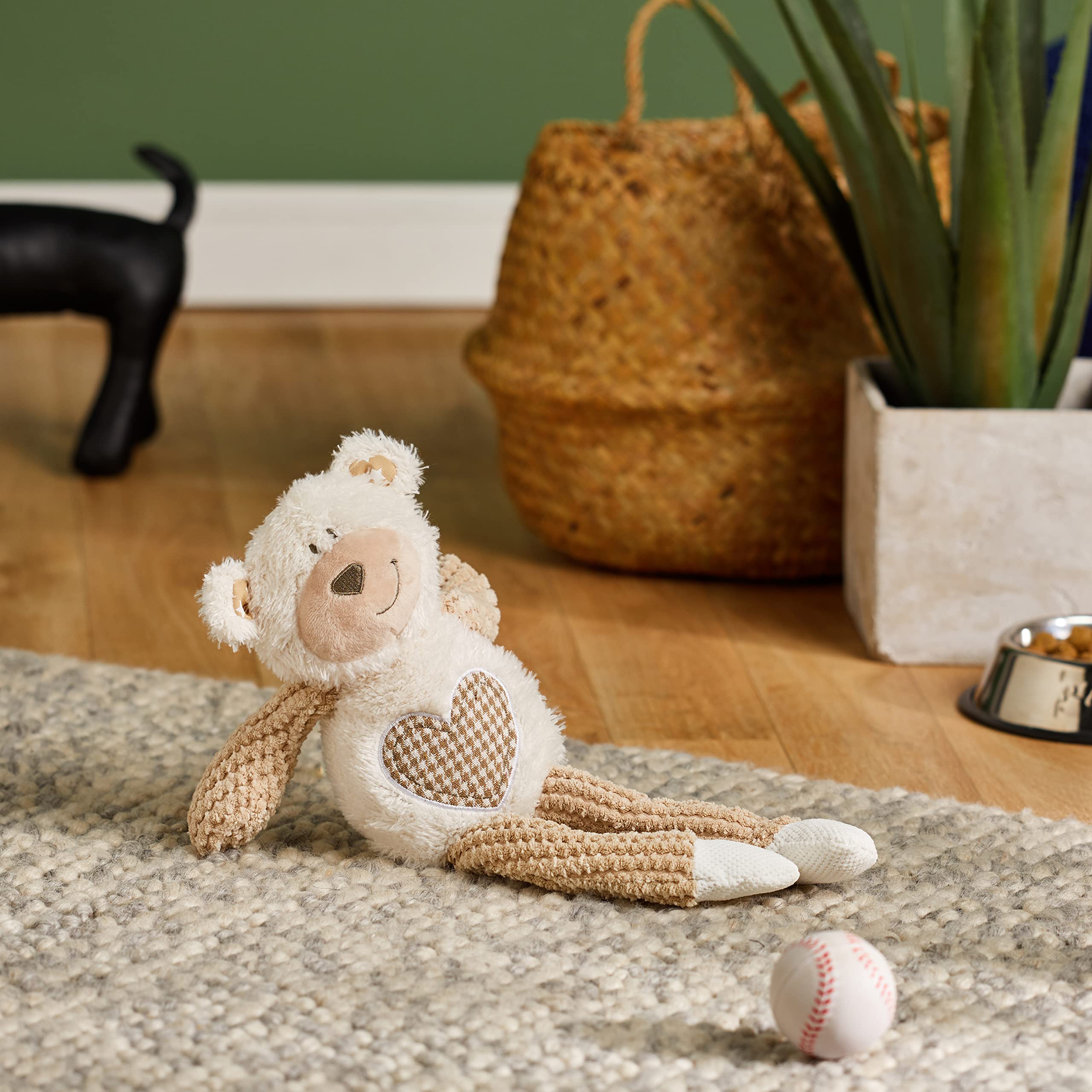 Rosewood Benjamin Bear Dog Toy - Plush Comfort Squeaker | Multi Textured | All Ages